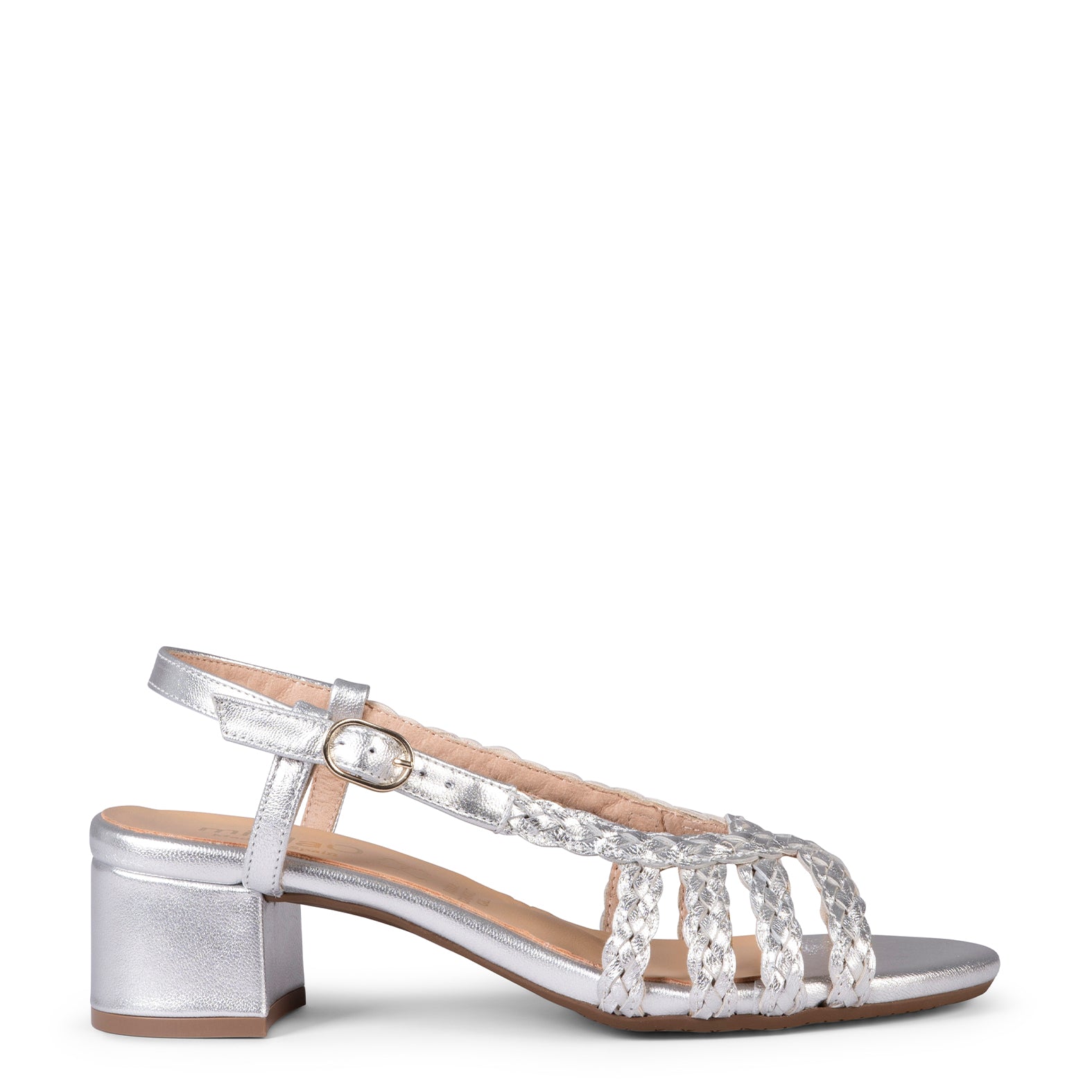LINA - Sandalias de tacón ancho PLATA