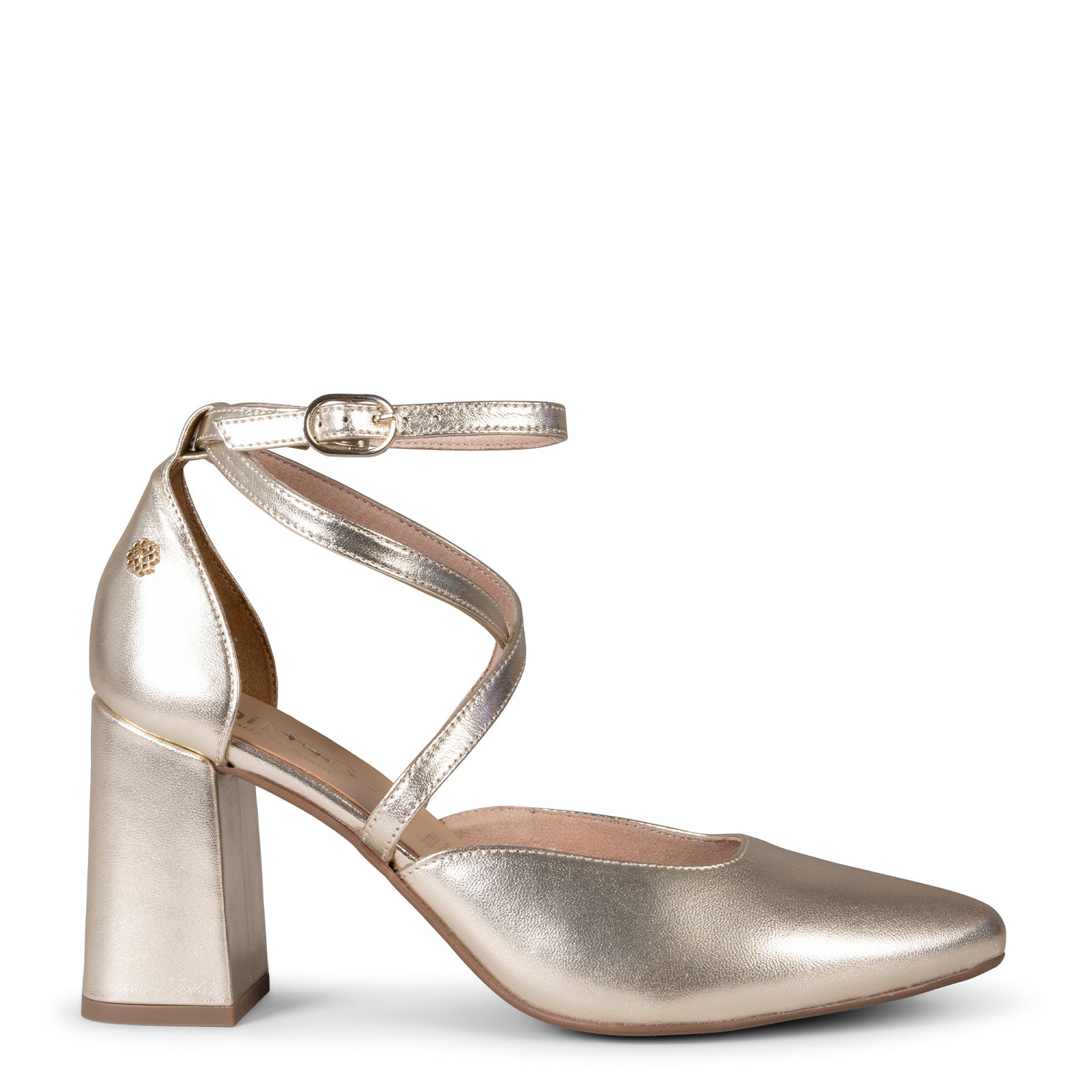 ARIEL - Zapato de tacón ancho PLATINO