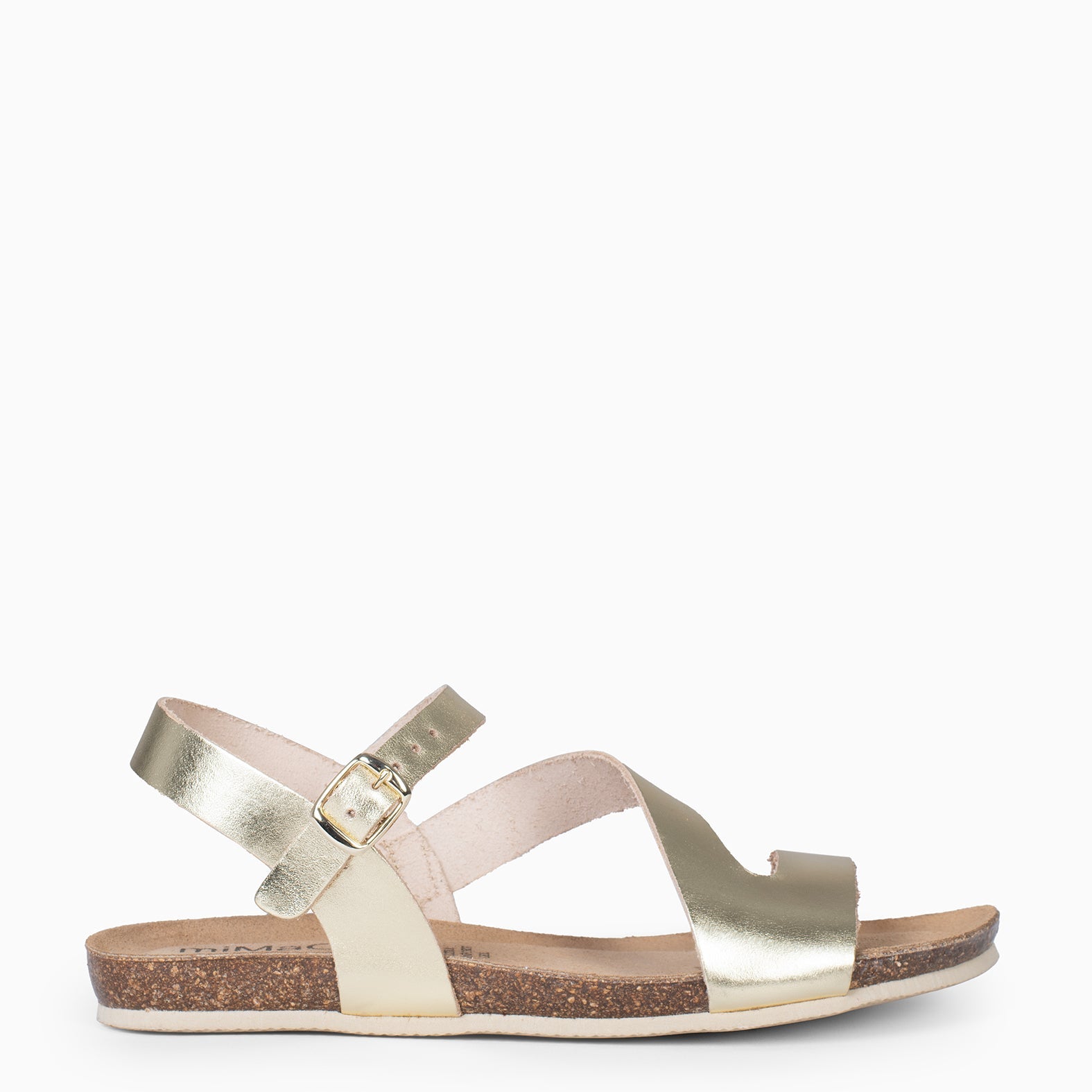 LIS - Sandalias BIO de piel de Vaquetilla PLATINO