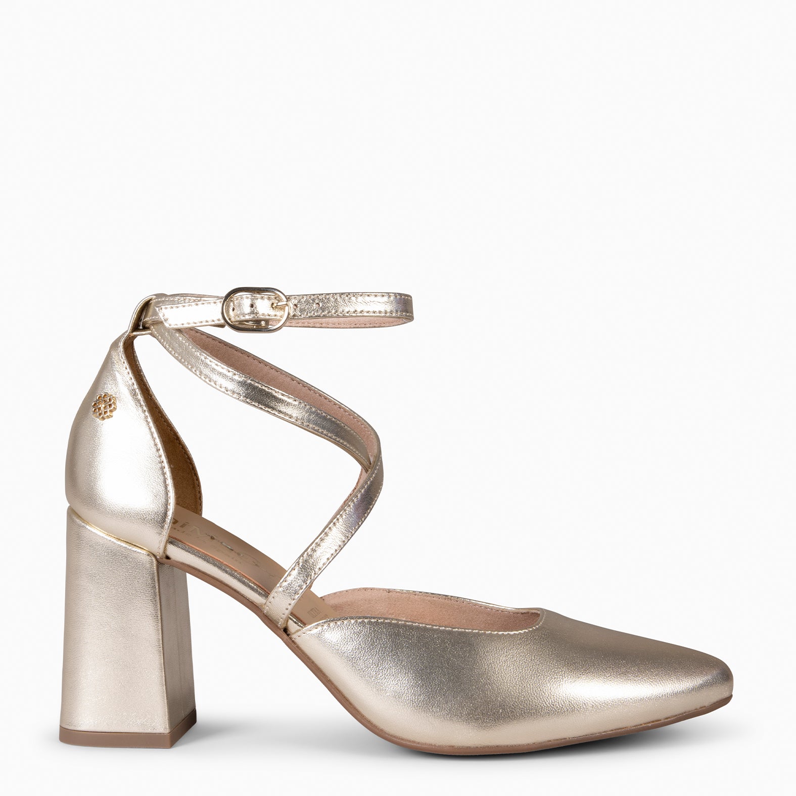 ARIEL - Zapato de tacón ancho PLATINO
