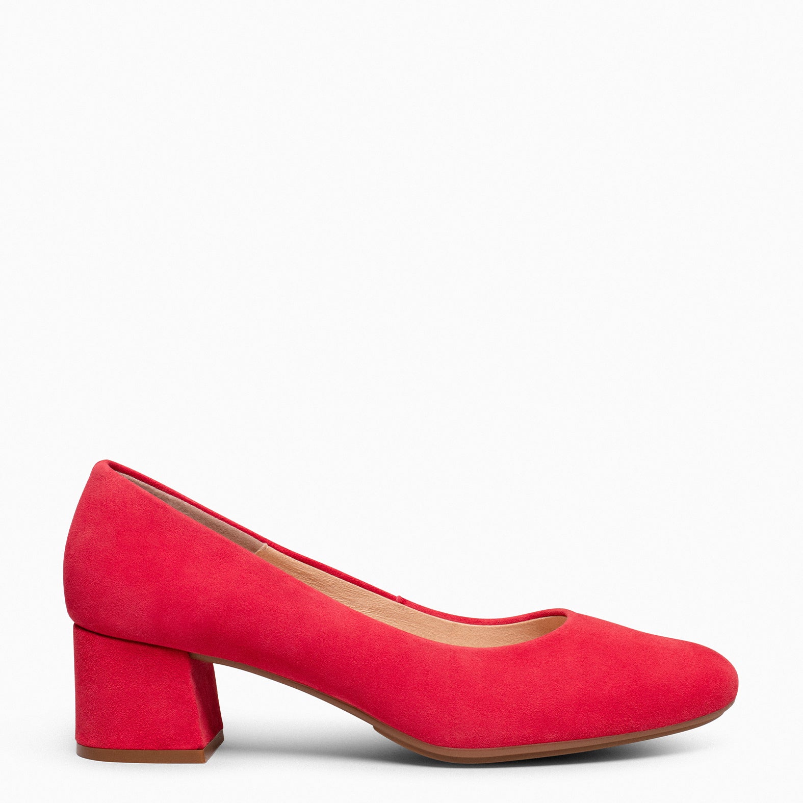 URBAN REDONDO - Zapatos de tacón bajo de ante ROJO