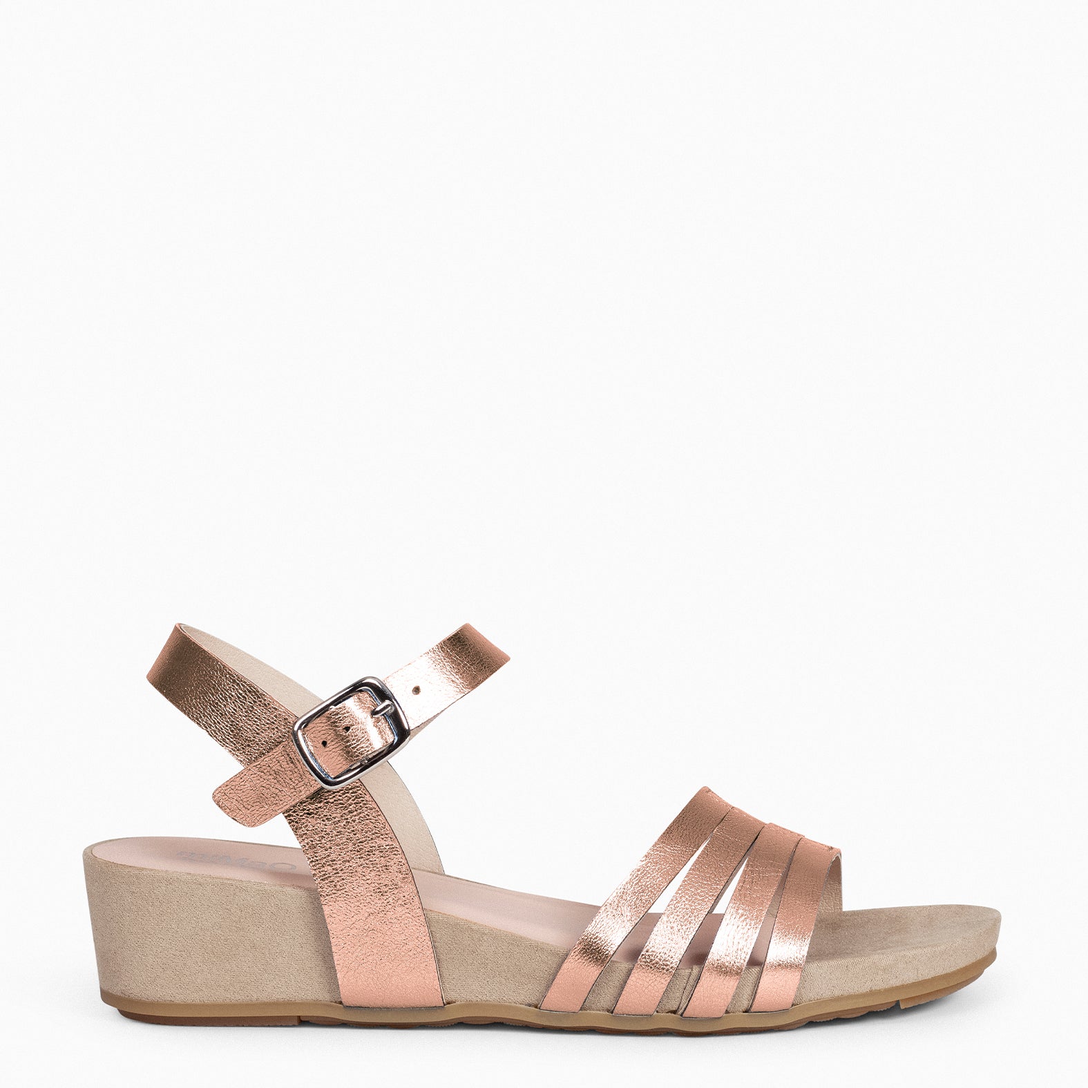 MESINA - Sandalias de cuña y tiras metalizadas ROSA