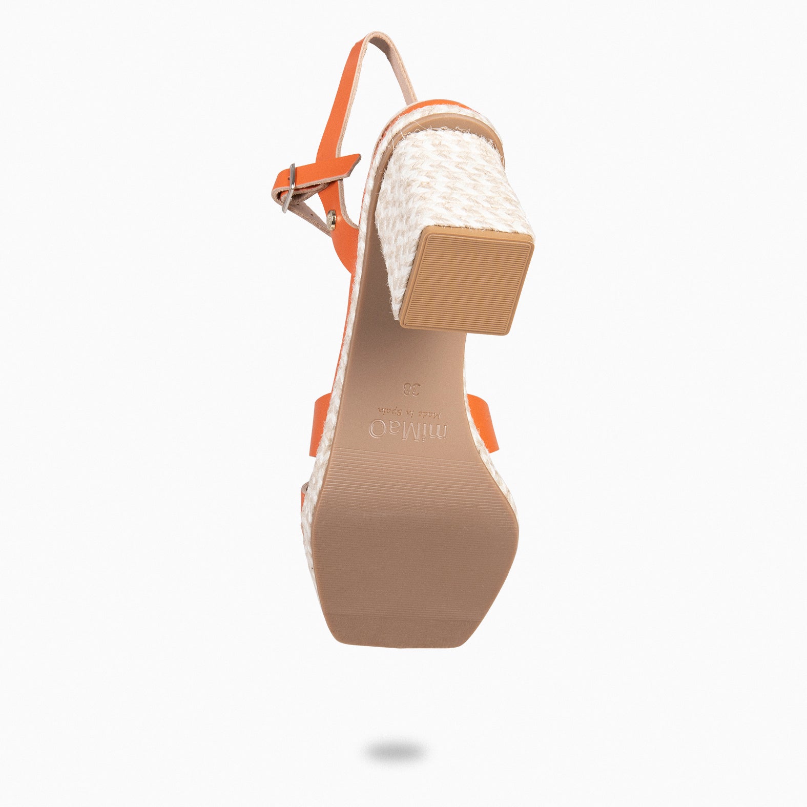 ANNA – Sandalias de tacón ancho NARANJA