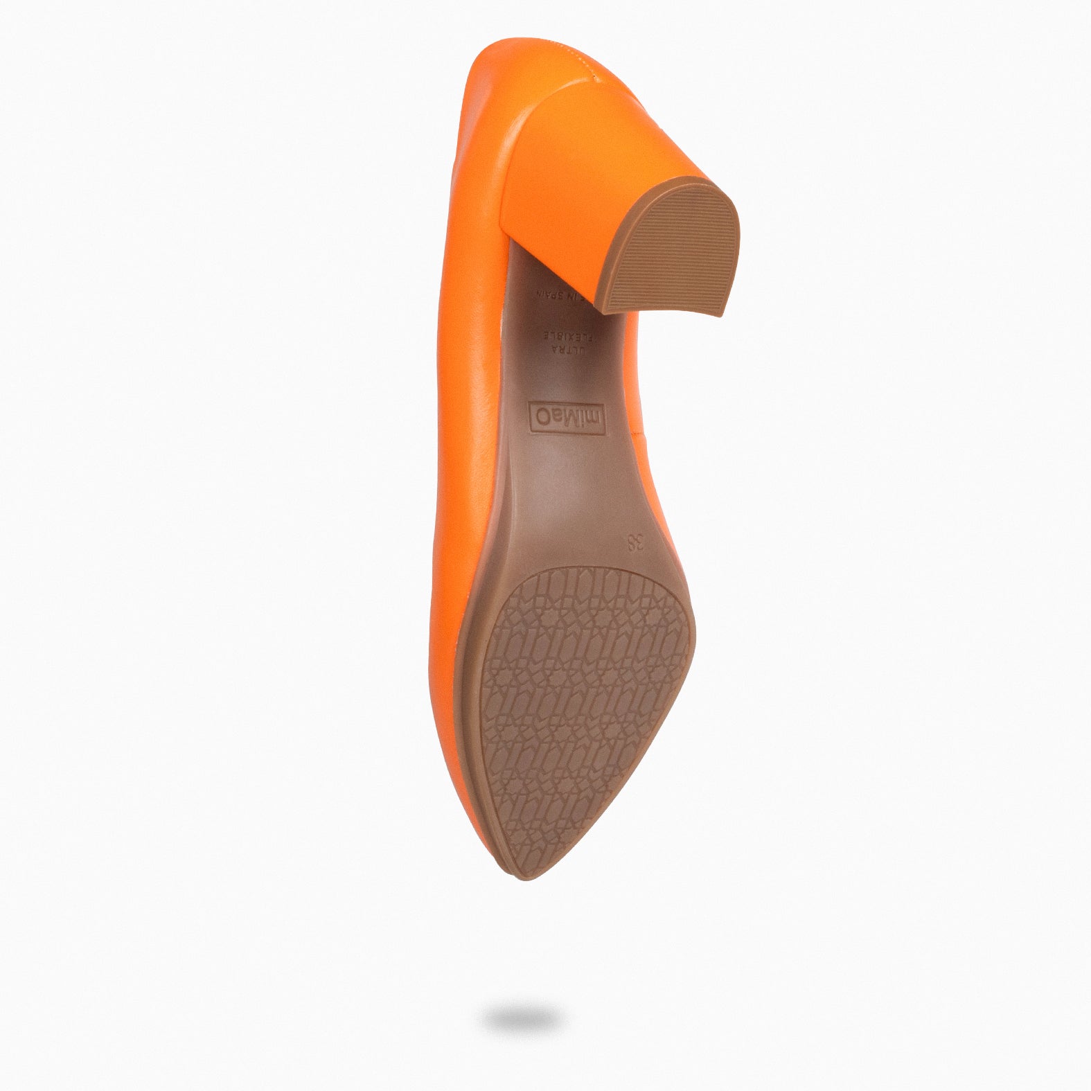 URBAN S SALON - Zapatos de tacón medio de napa NARANJA