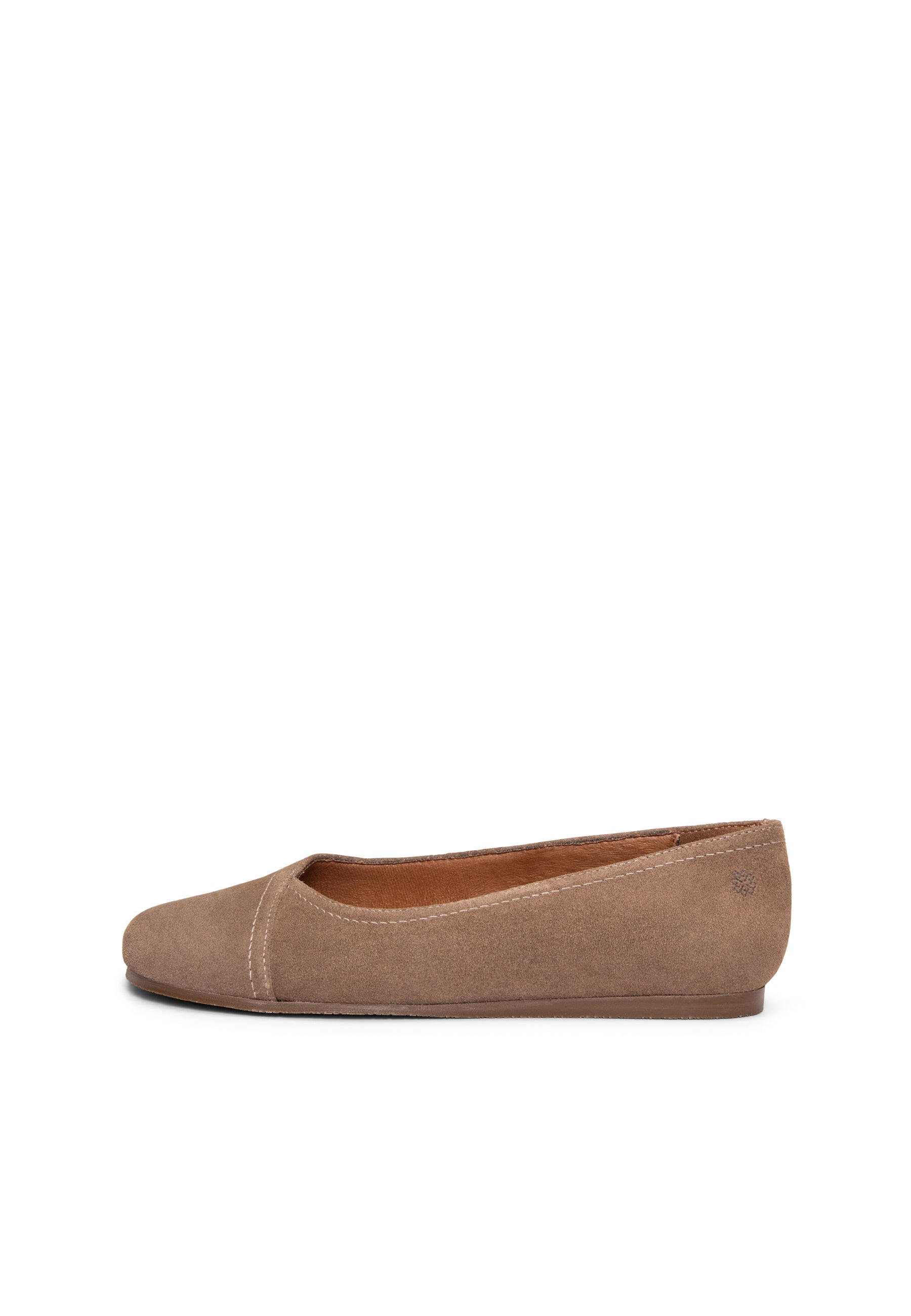 PLUMA - Bailarina baresoft de serraje en TAUPE