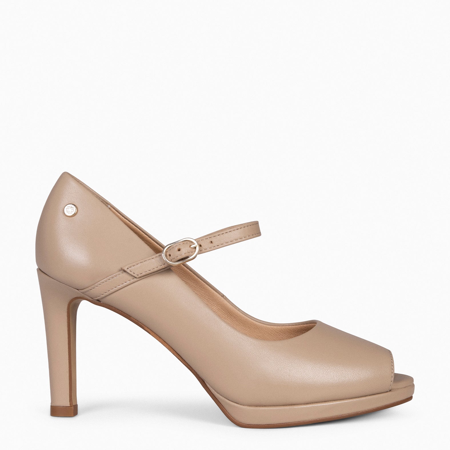 CASSIS - Zapato Peep Toe con correa TAUPE