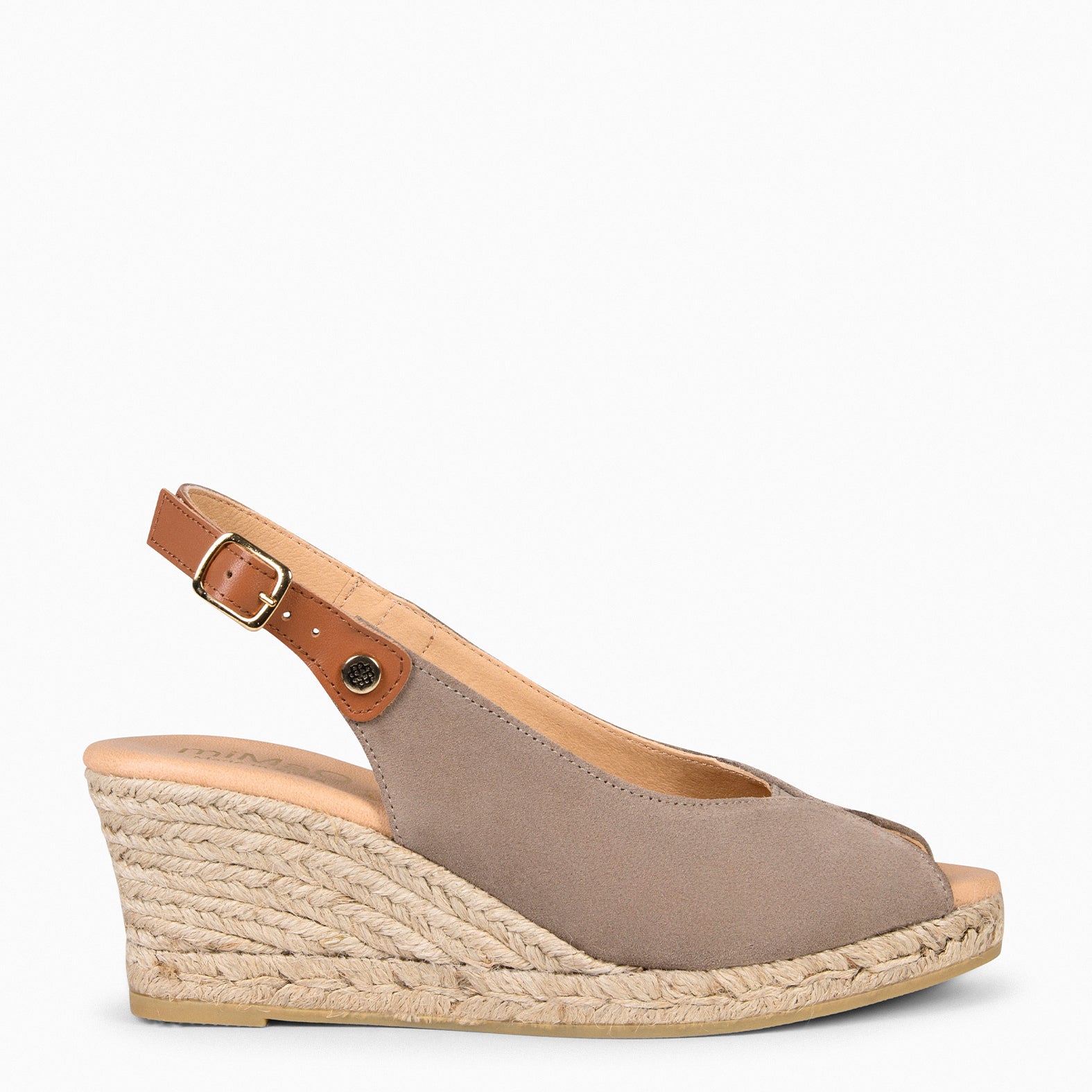PETRA - Cuñas de esparto con plataforma TAUPE