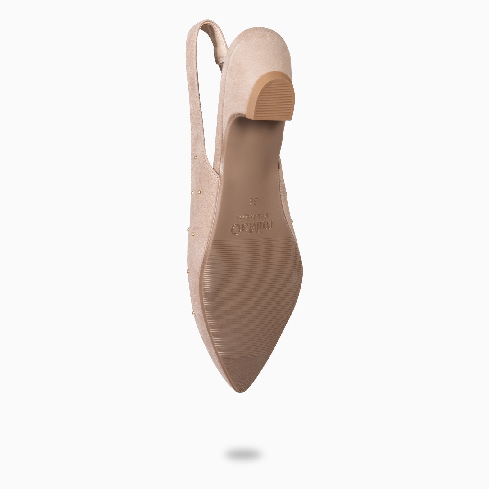 ORION – ZAPATOS BAJOS DESTALONADOS CON TACHAS TAUPE