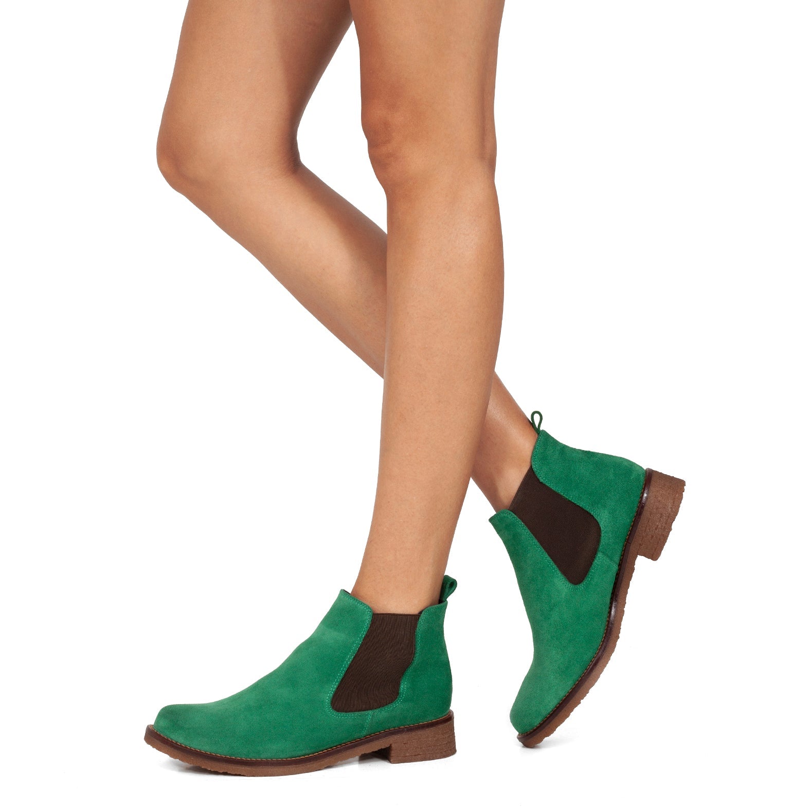 CHELSEA - Botines mujer chelsea de piel VERDE