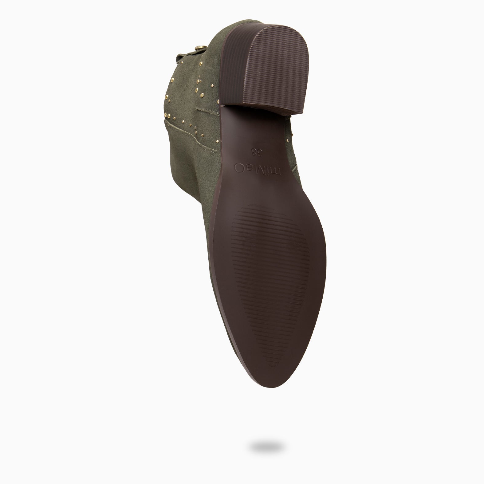 DUSTY – Botines de serraje con tachas VERDE