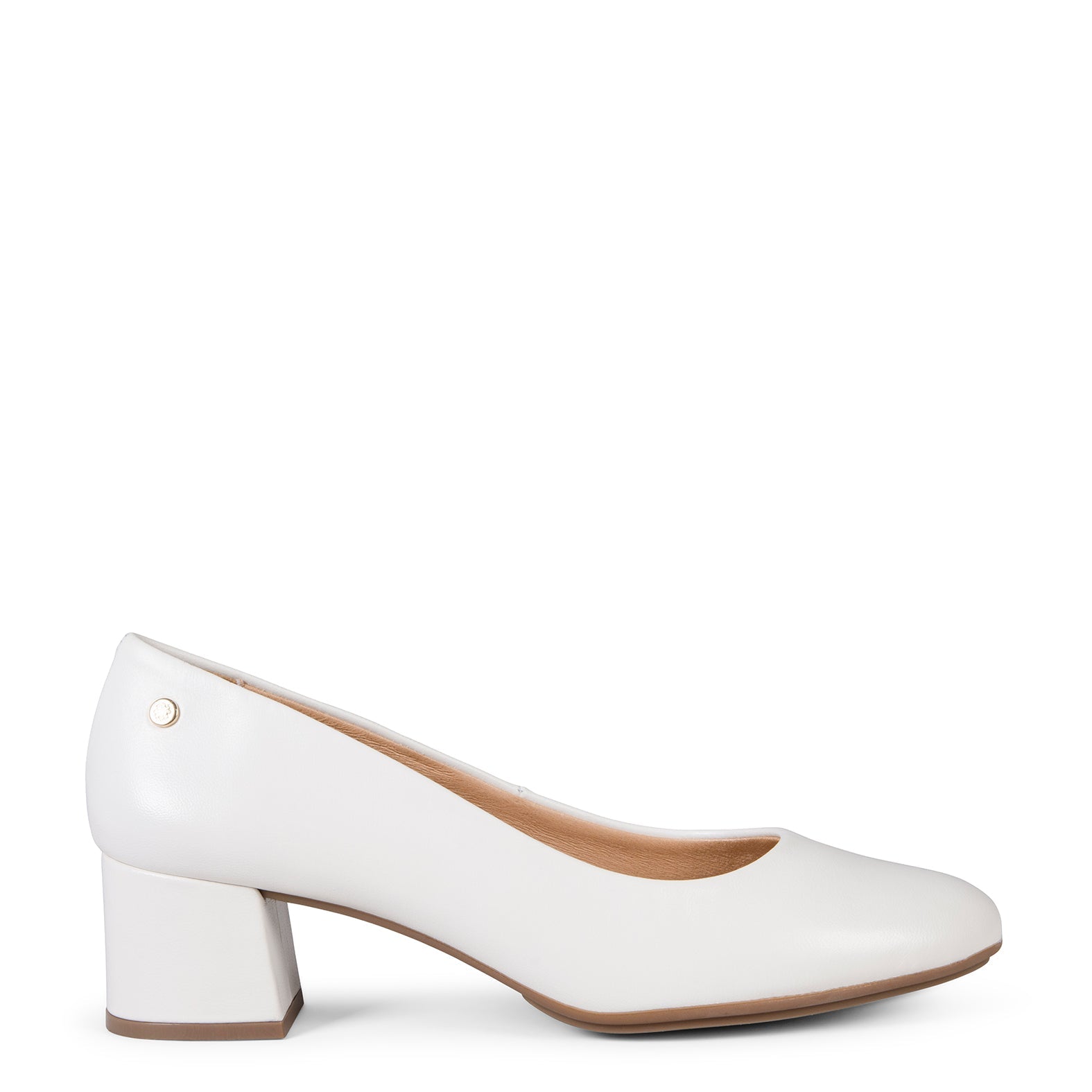 URBAN REDONDO SALÓN – Zapatos de tacón bajo de napa MARFIL