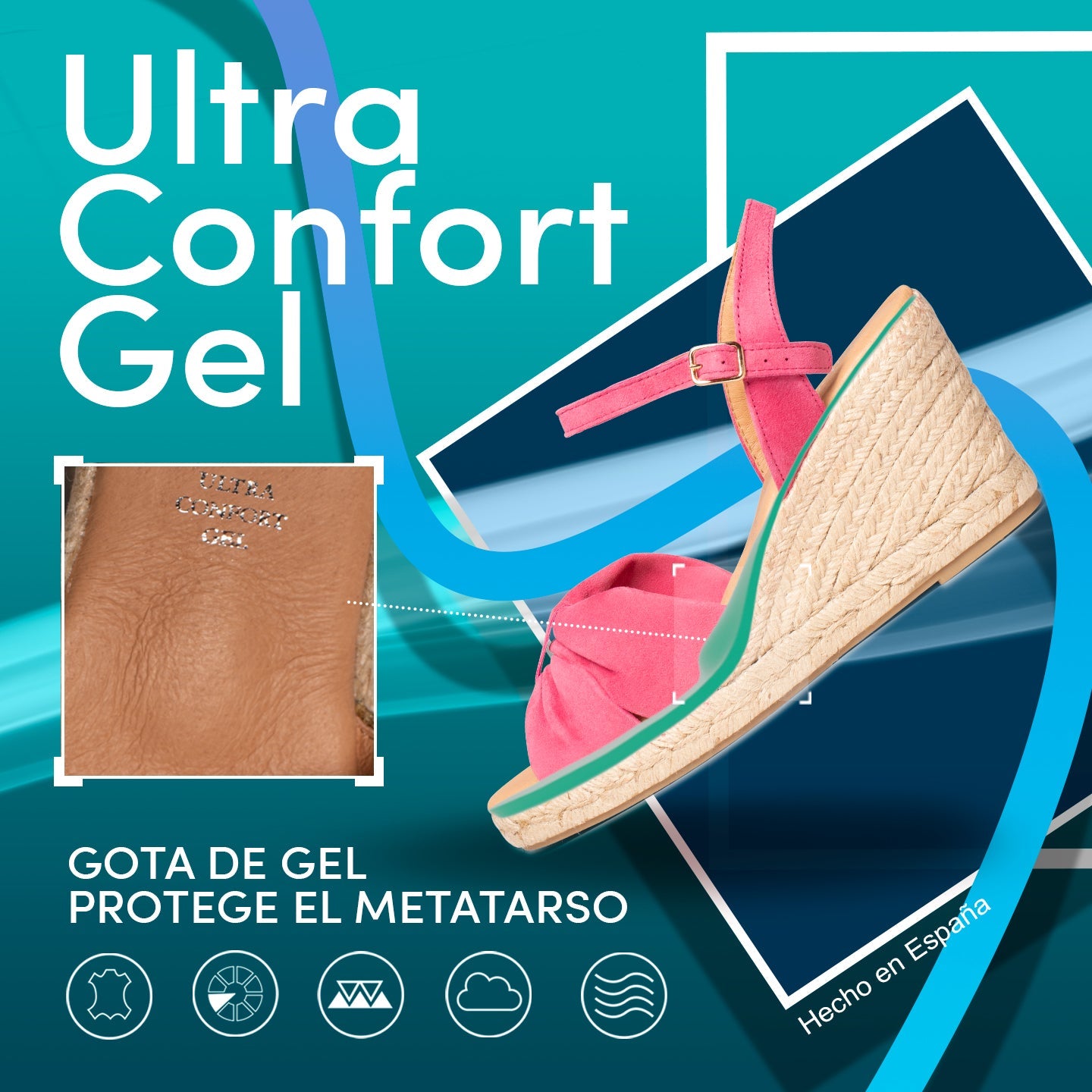 PALMA - Sandalias de esparto con cuña TAUPE