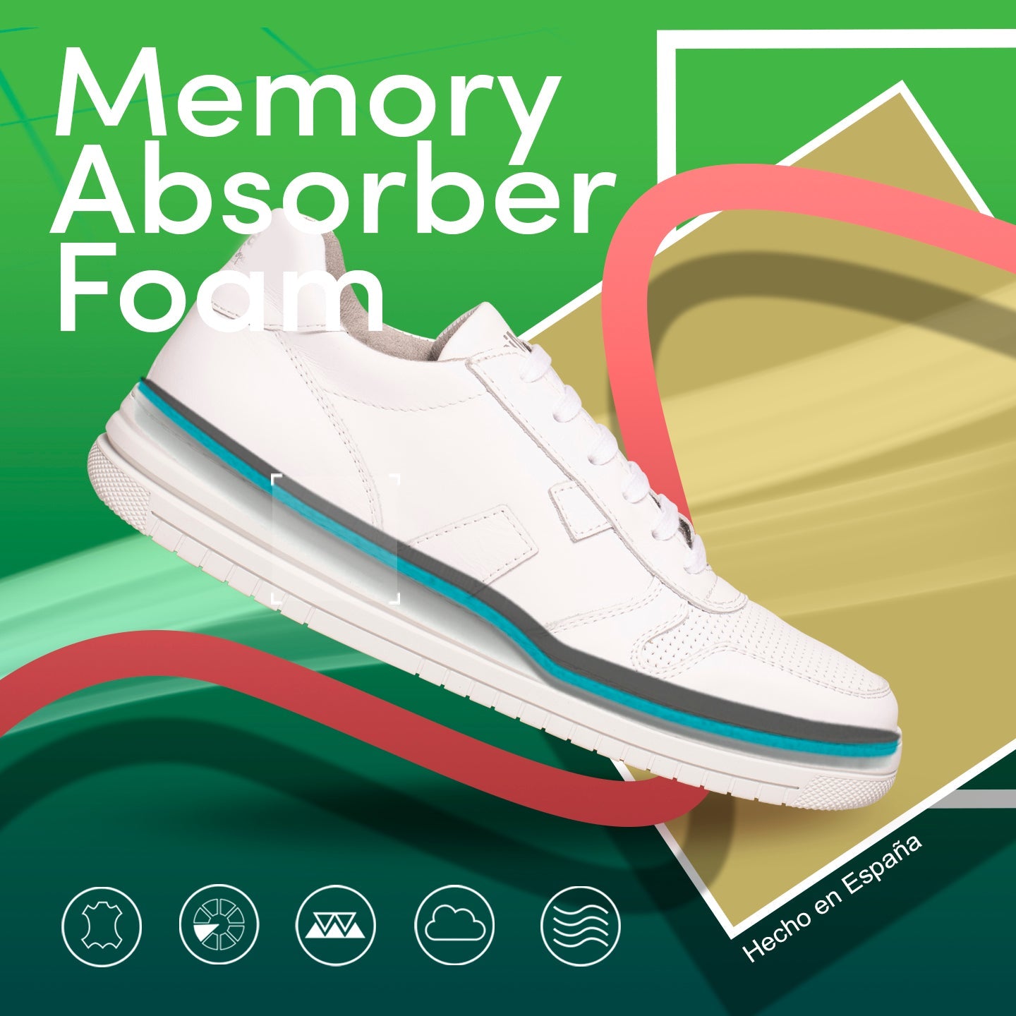 FUN Playera blanca y AZUL de mujer Memory Absorber Foam