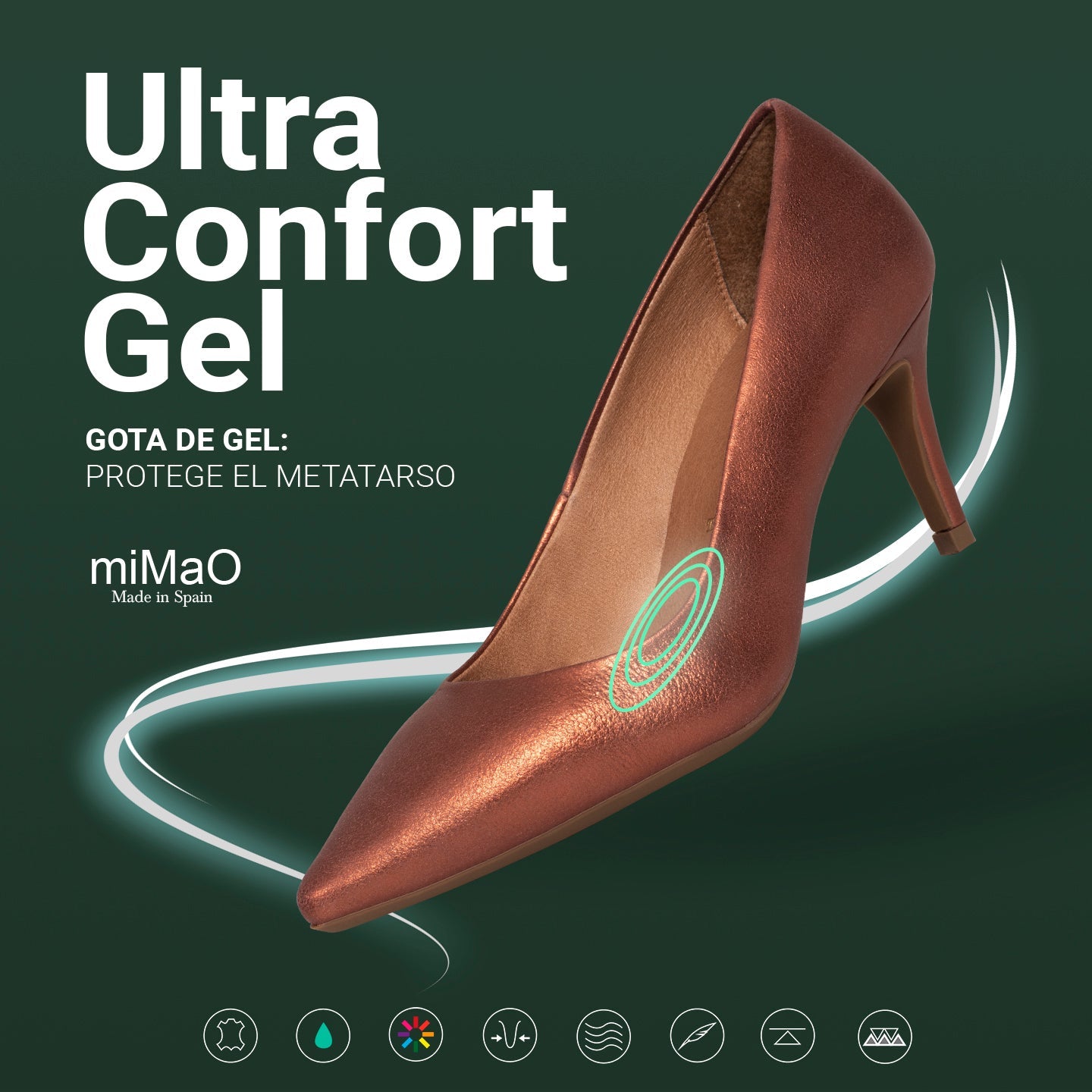 STILETTO Zapatos de piel metalizada CHAMPAGNE y tacón de aguja