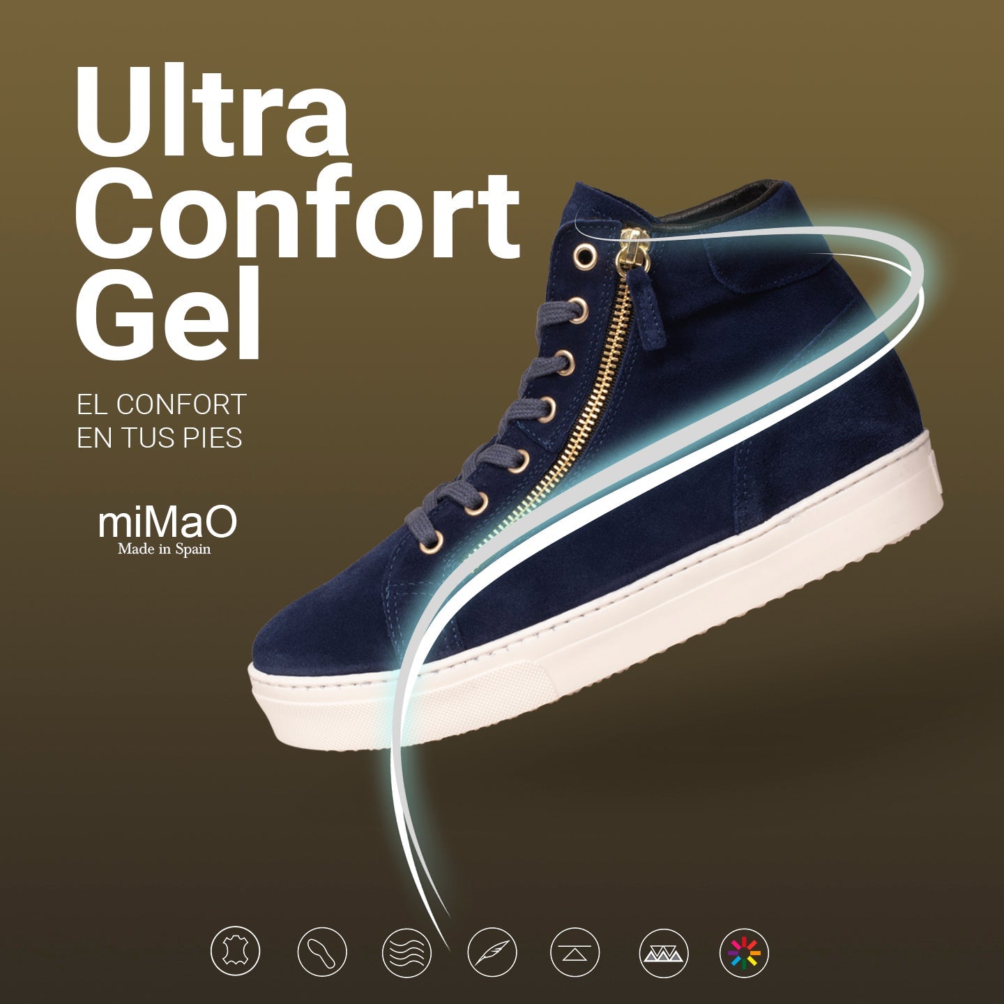 STAR - Zapatillas con plataforma de mujer MOSTAZA