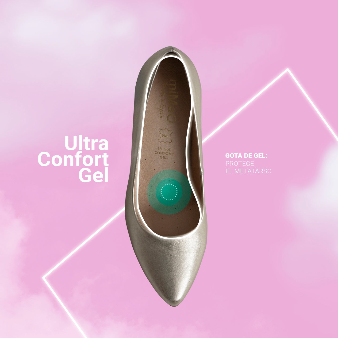 URBAN SPLASH - Zapatos PLATINO de piel metalizada