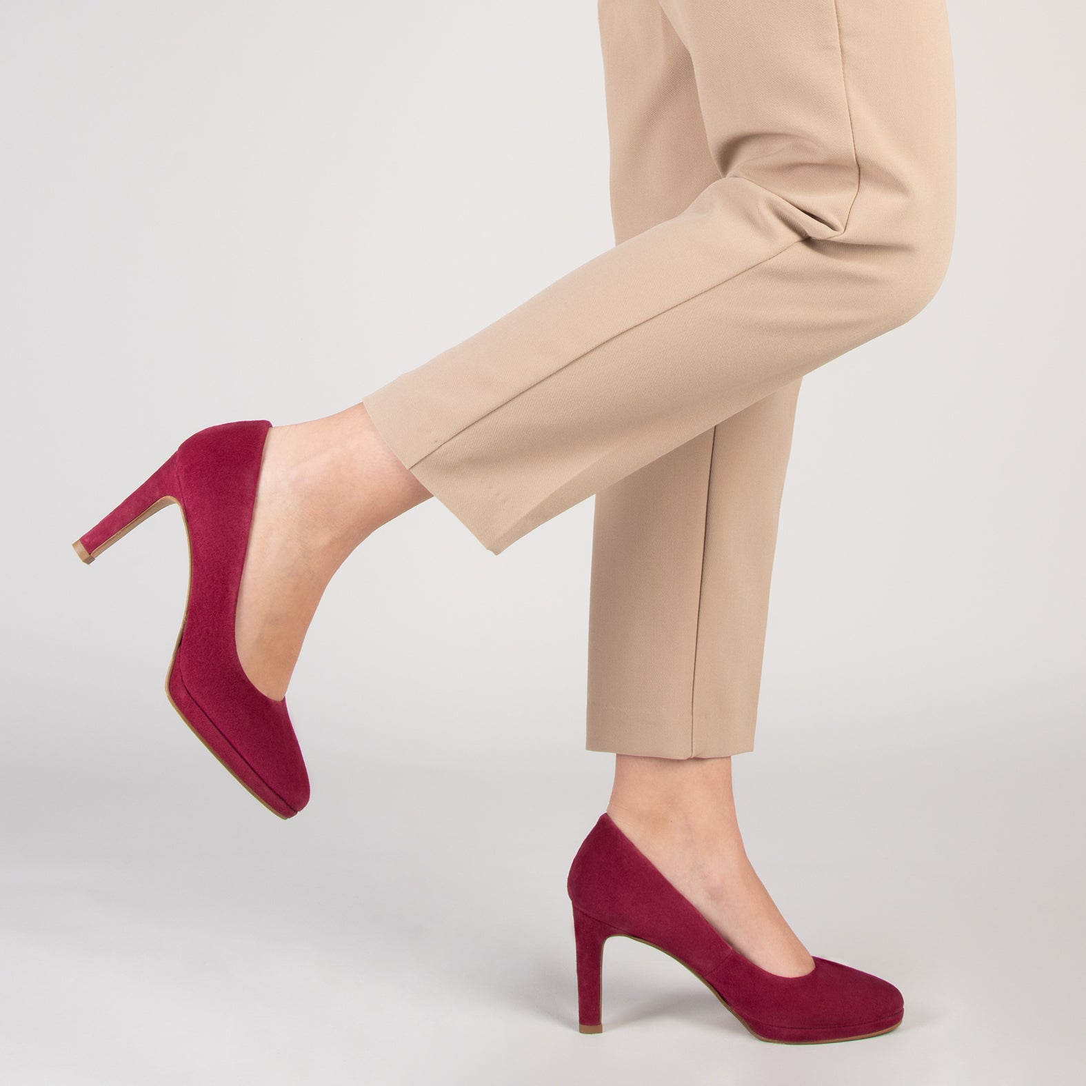 PLATAFORMA - Zapatos de tacón alto y plataforma GRANATE