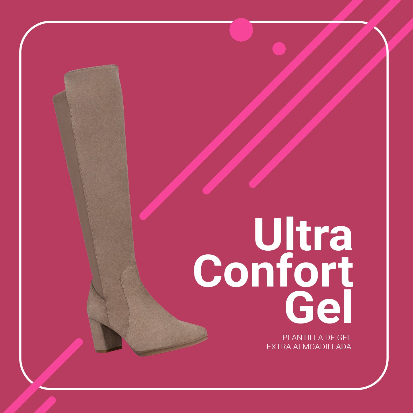 SUNSET – Botas de tacón elásticas NEGRO