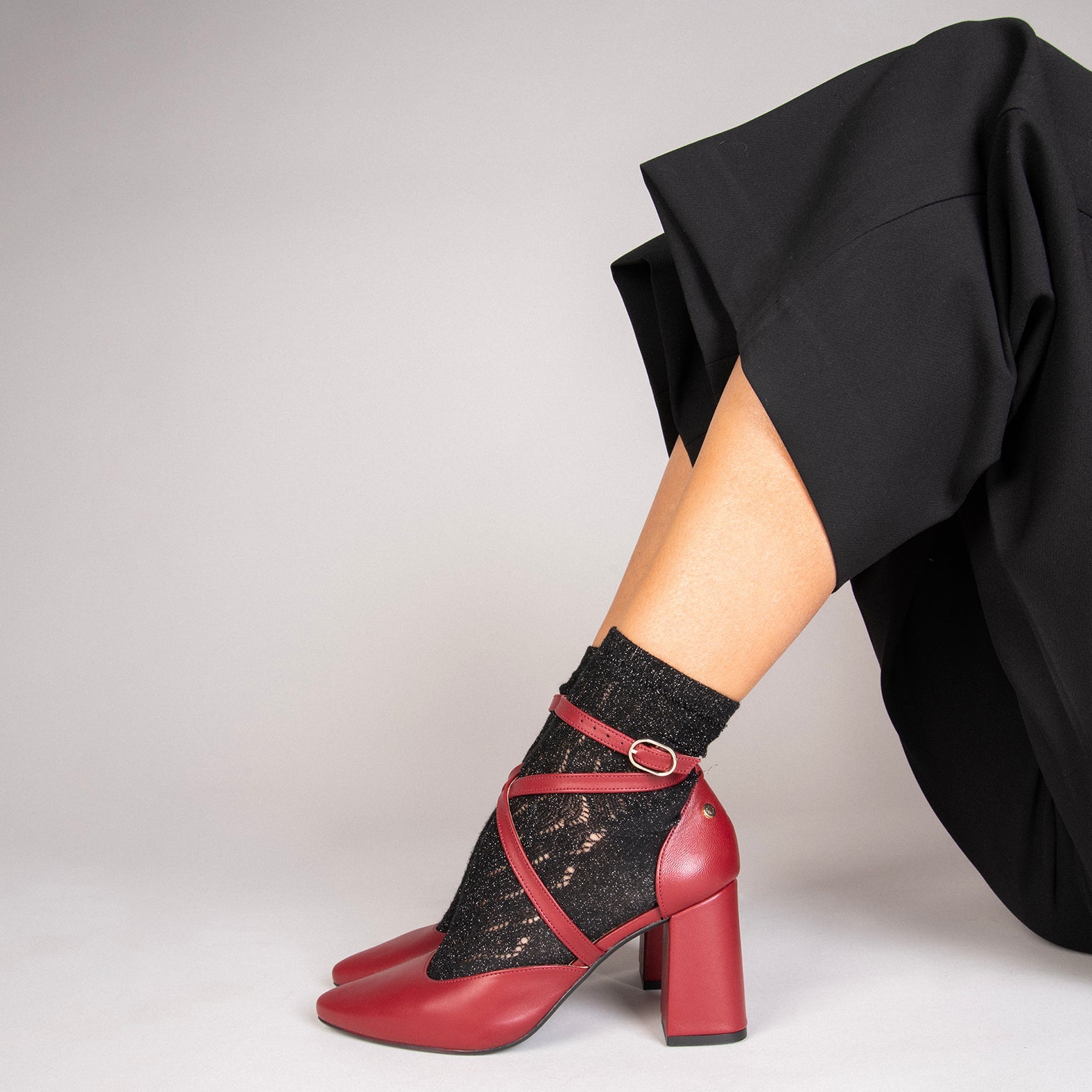 ARIEL - Zapato de tacón ancho NEGRO
