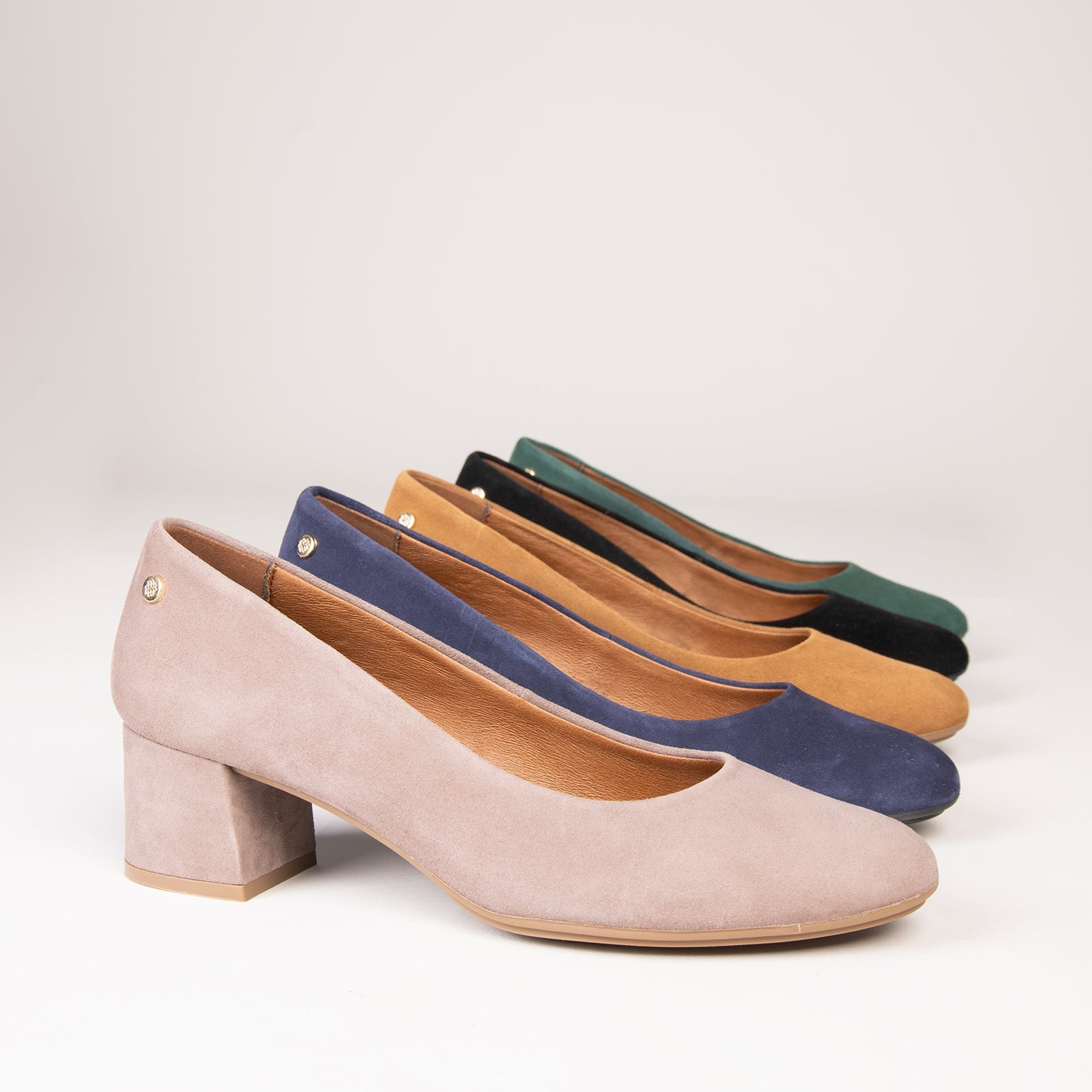 URBAN REDONDO - Zapatos de tacón bajo de ante en TAUPE
