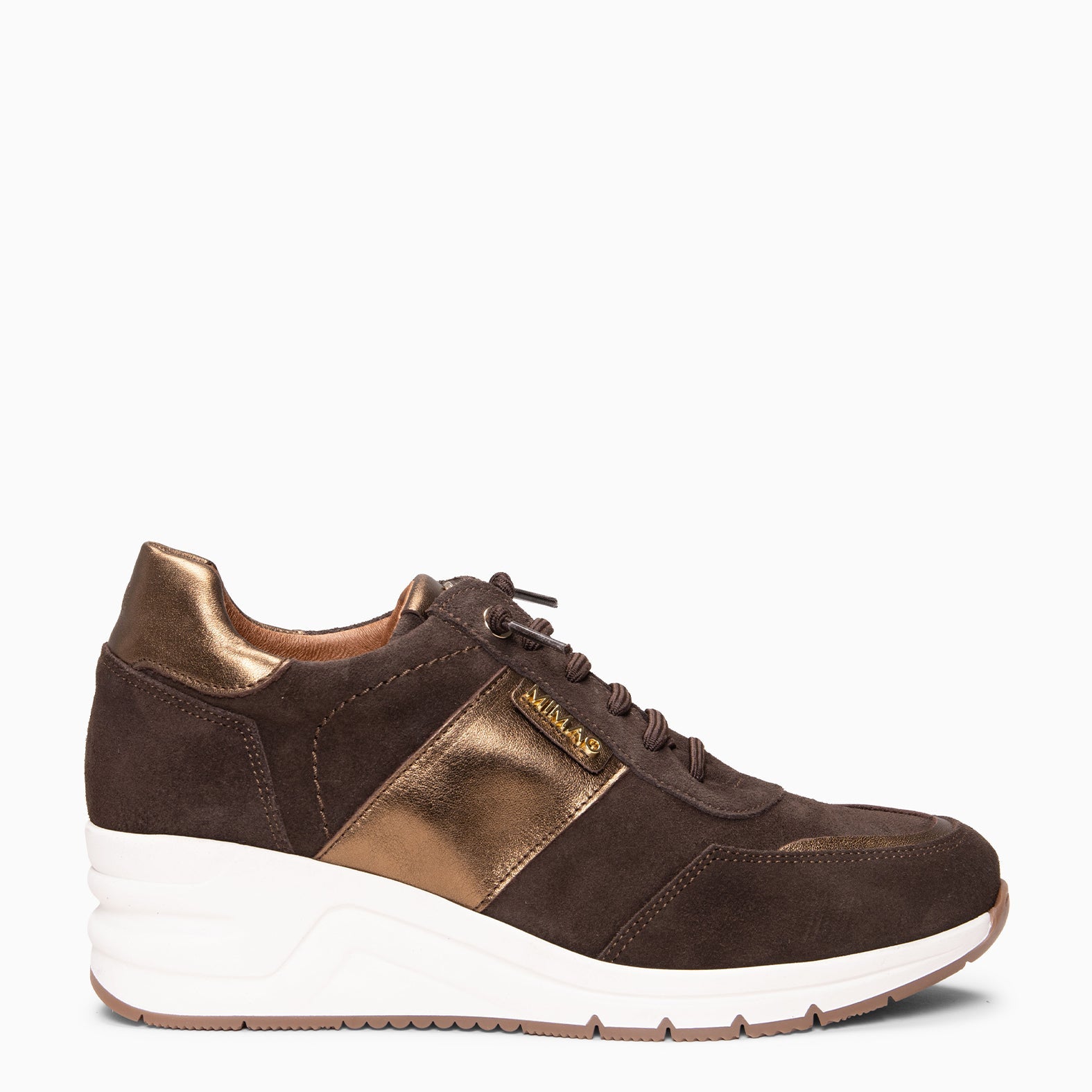PAU - Zapatillas con cuña MARRON