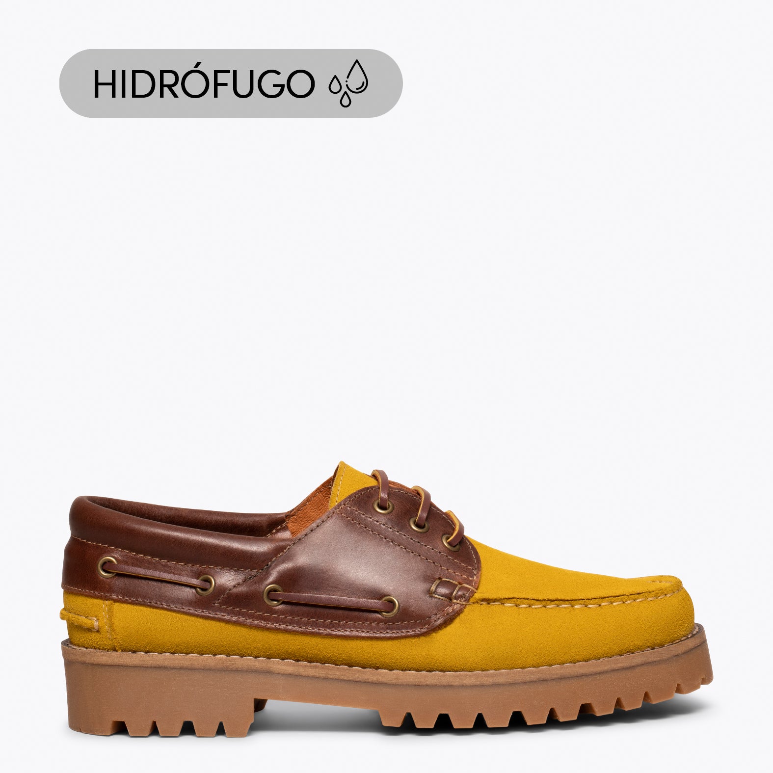 NÁUTICO Zapatos de cordones para hombre AMARILLO