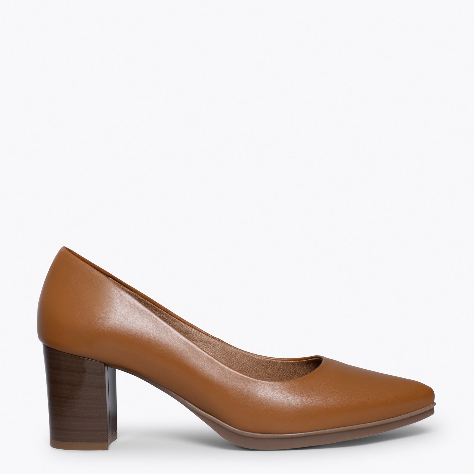 URBAN S SALON - Zapatos CAMEL con tacón madera