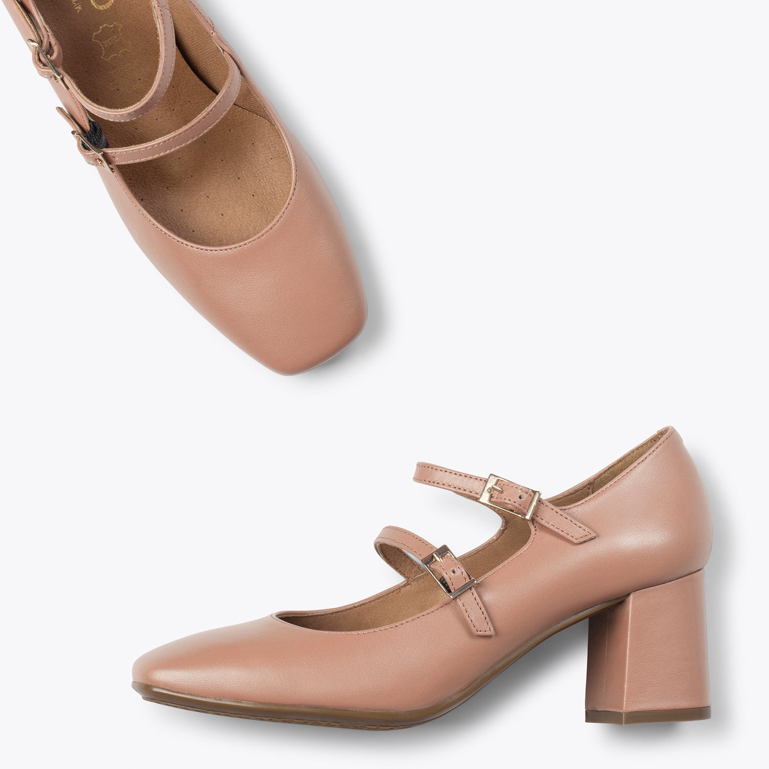 FEBRIS – Zapatos de napa con tiras NUDE
