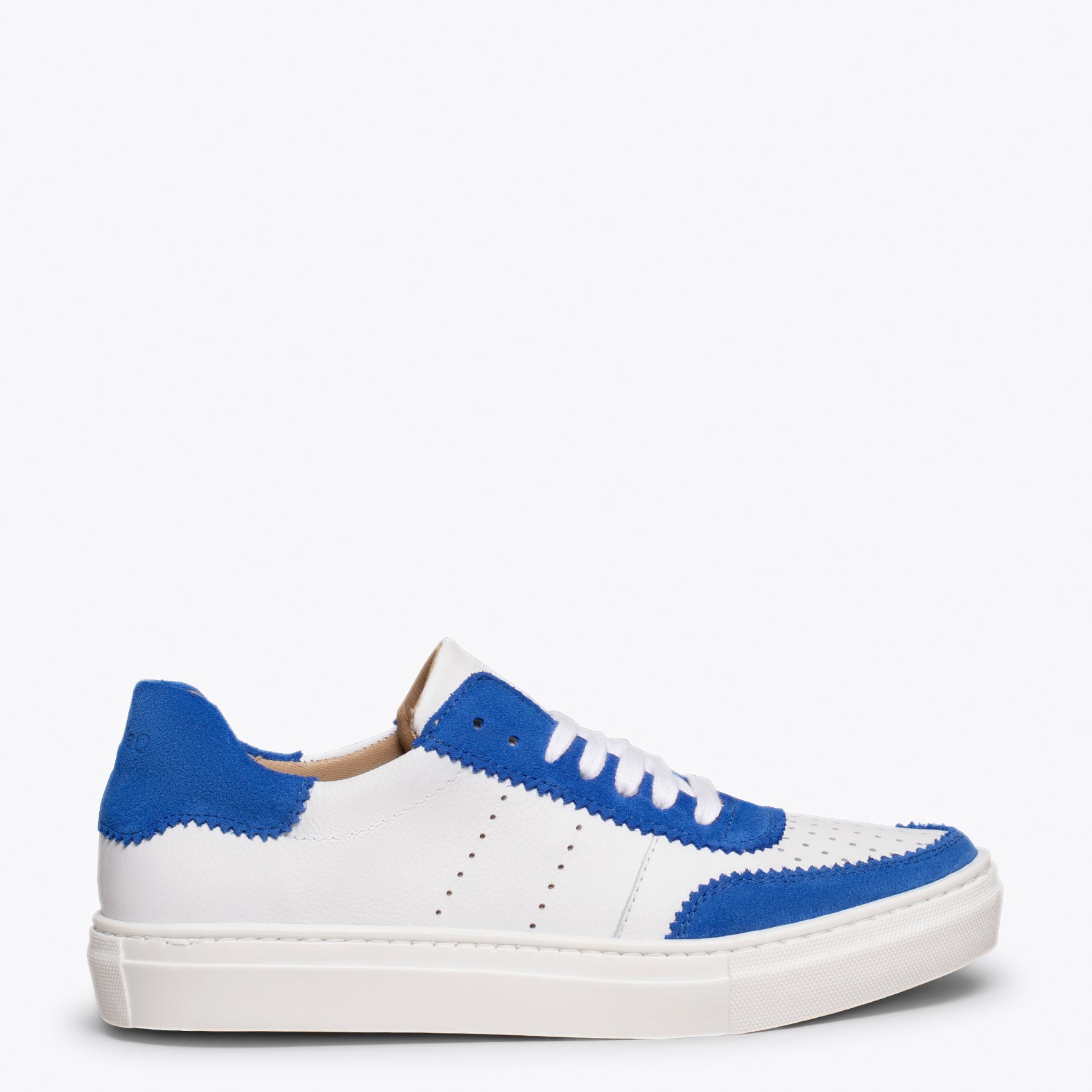ROLLER  Zapatillas Blancas de mujer con festón AZUL