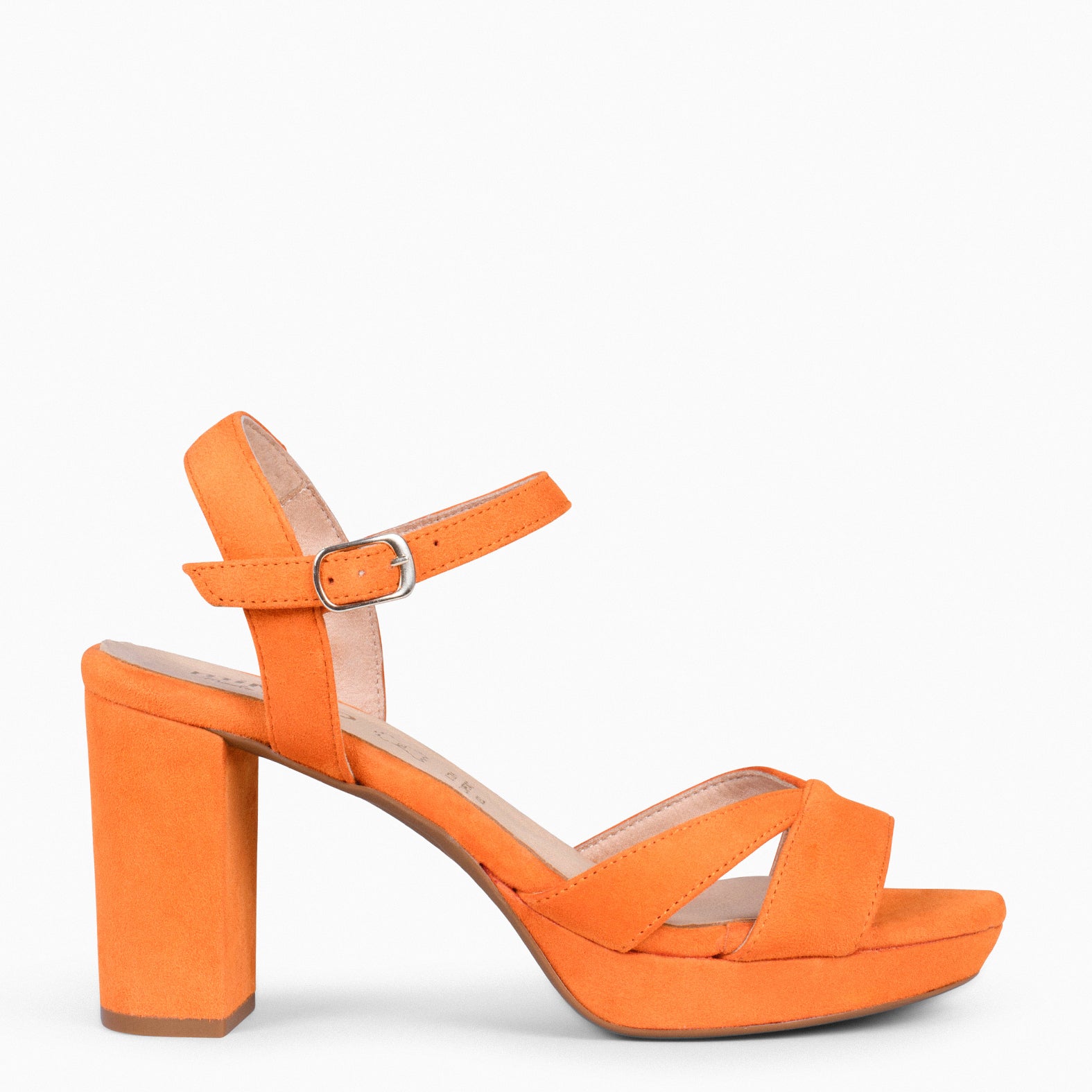 PARIS - Sandalias de fiesta con tacón alto y plataforma NARANJA