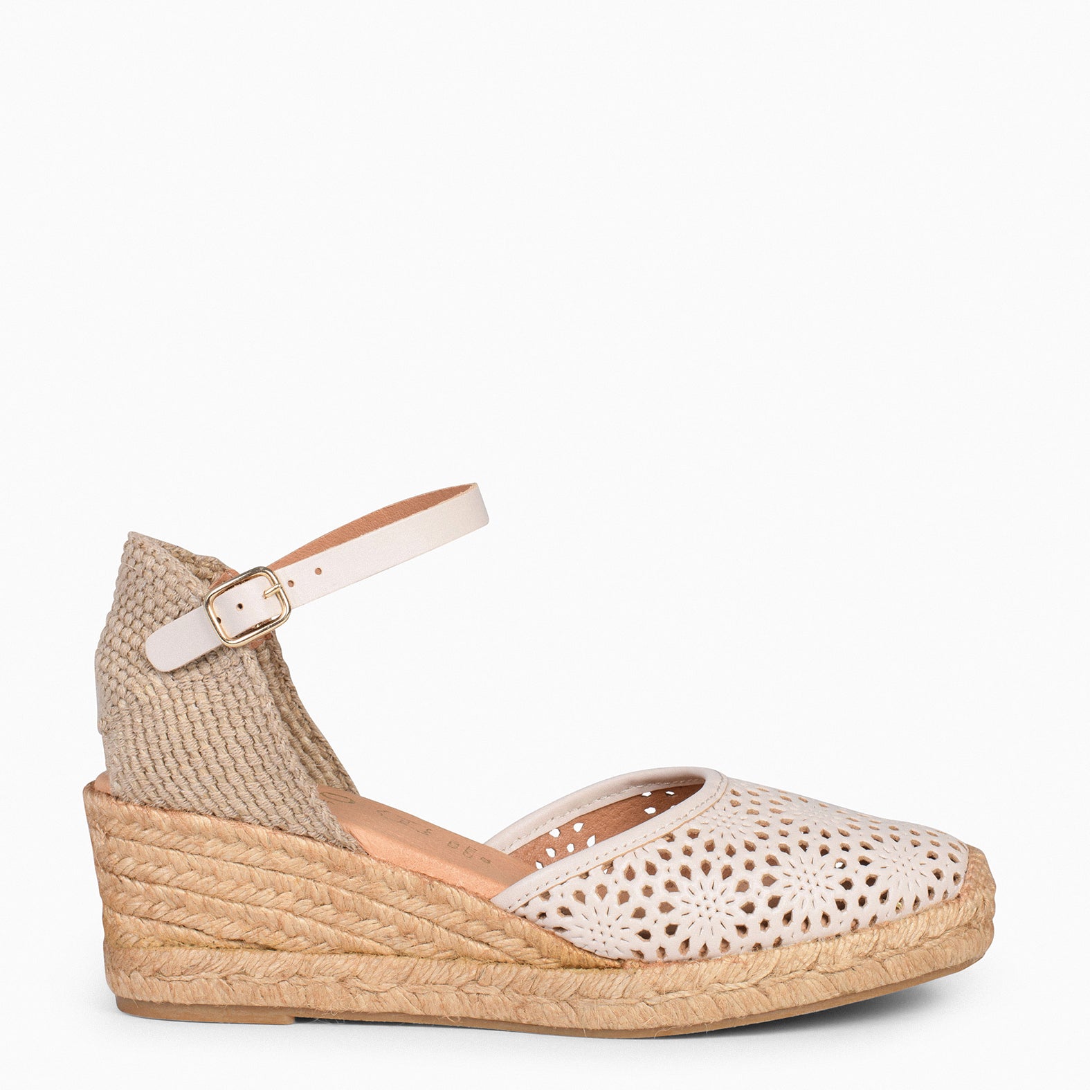 MALDIVAS - Cuñas de Esparto con pala de Napa BEIGE