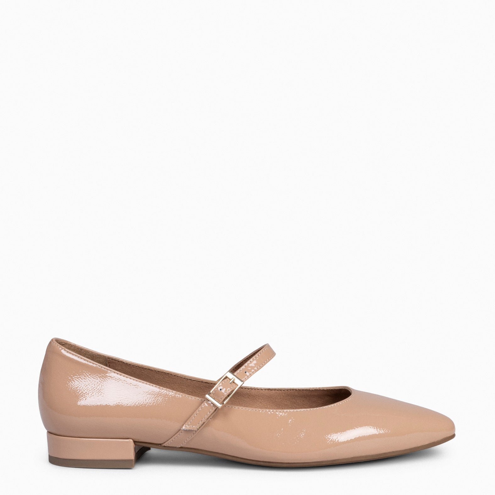 MERCEDITAS - Zapatos planos de charol con hebilla NUDE