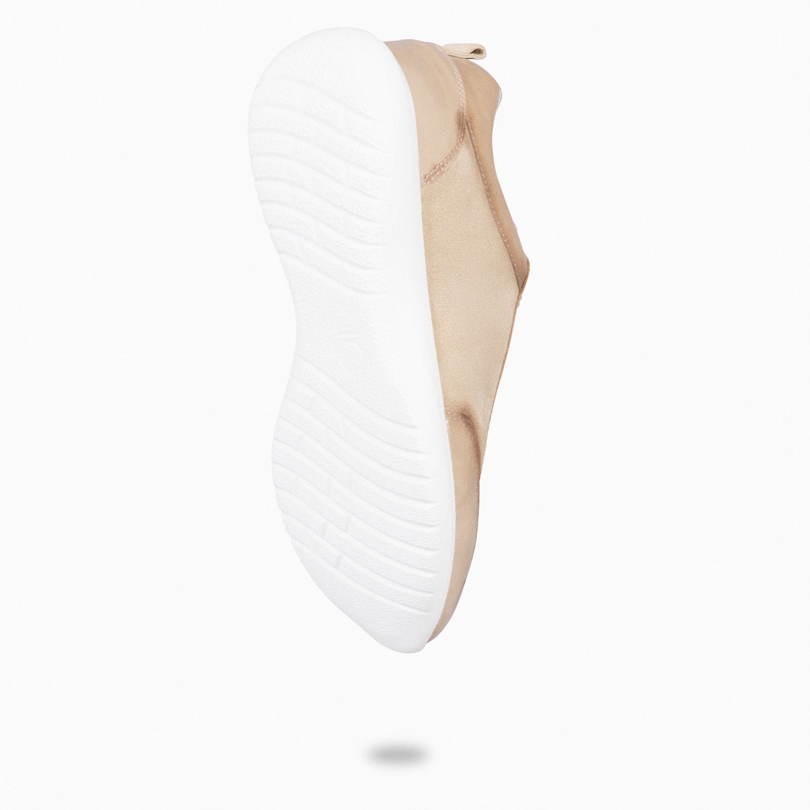 LOIRA - Zapatillas de Serraje BEIGE con Charol difuminado