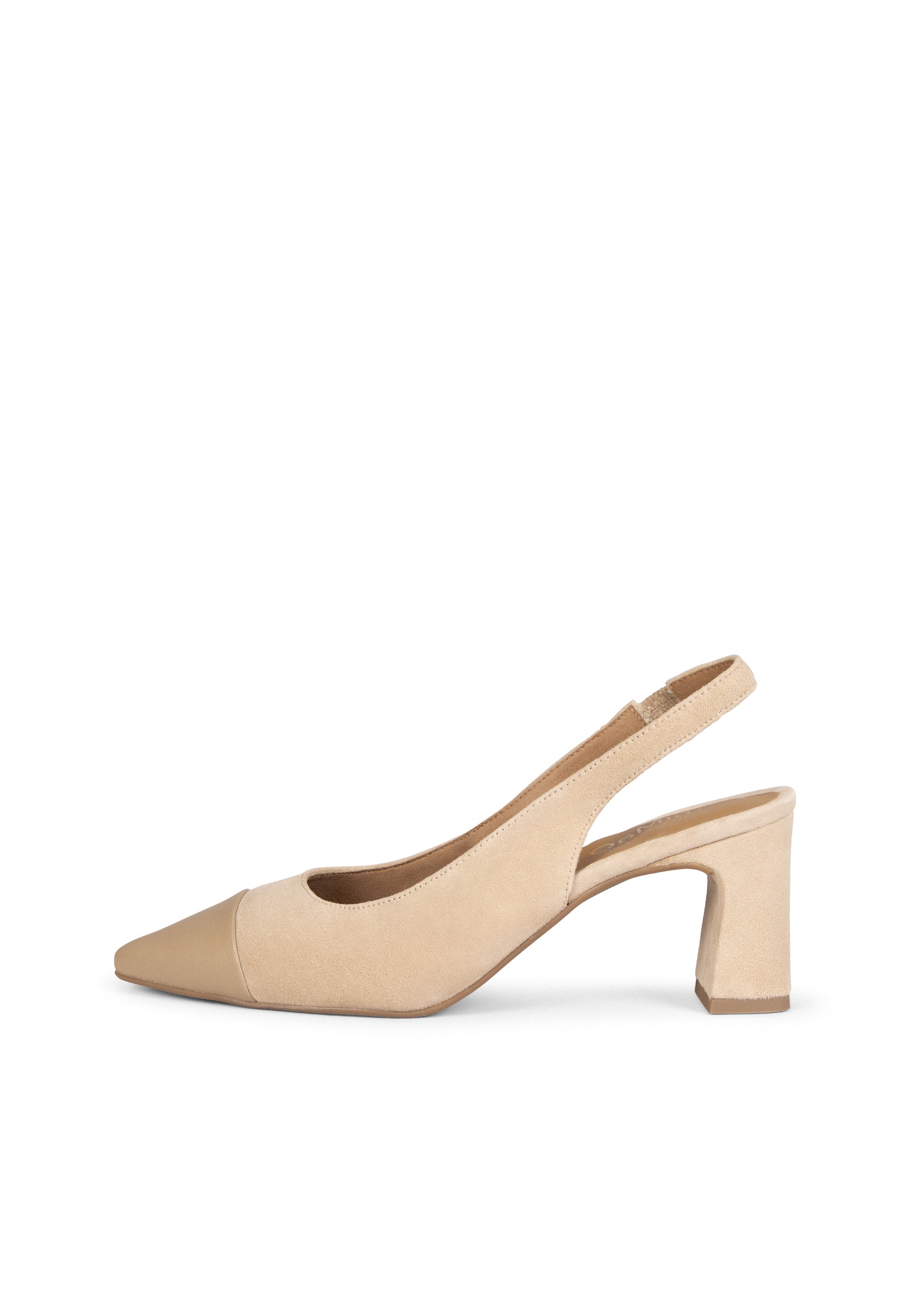 DIANA - Zapato con puntera afilada bicolor BEIGE