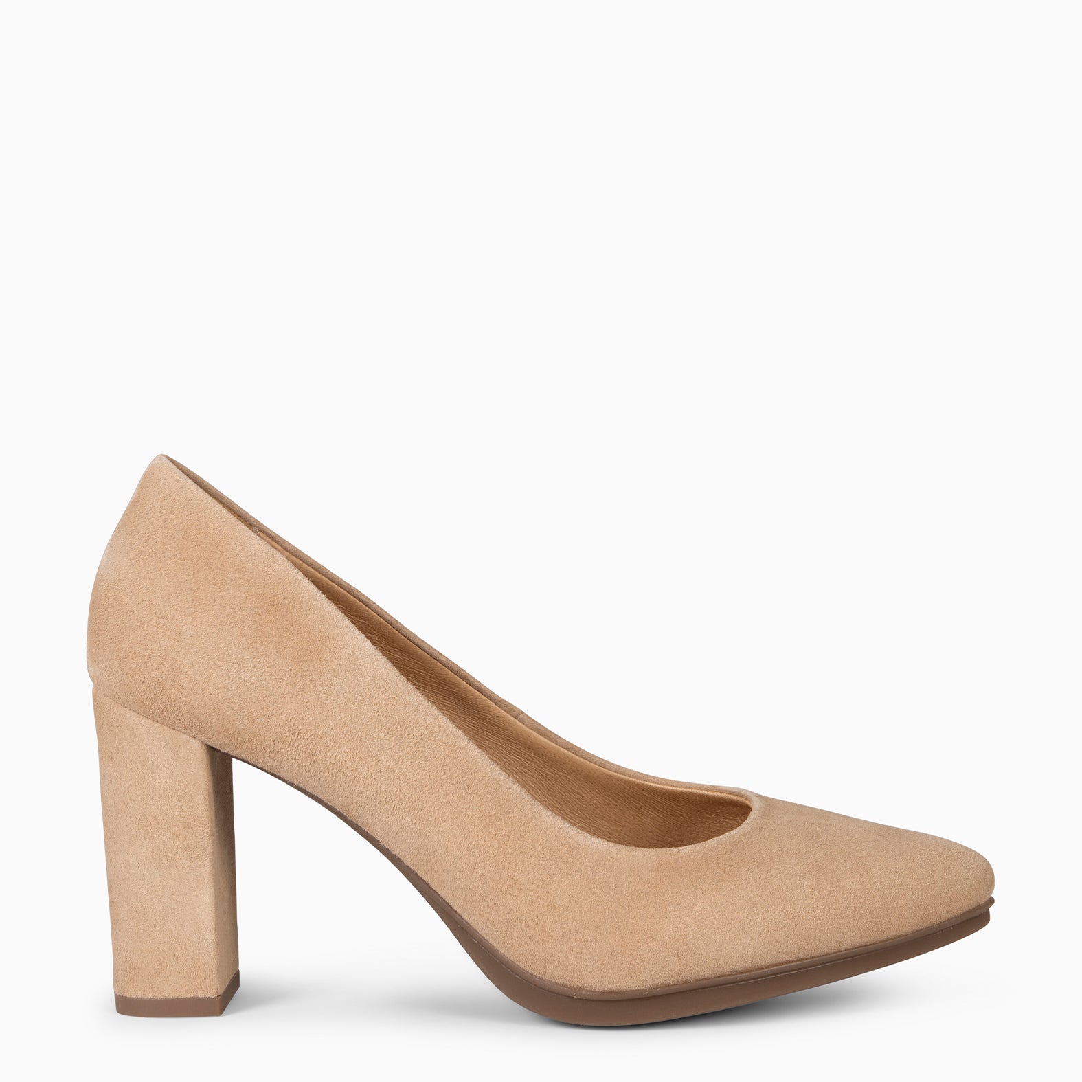 URBAN - Zapatos de tacón alto de ante CAMEL