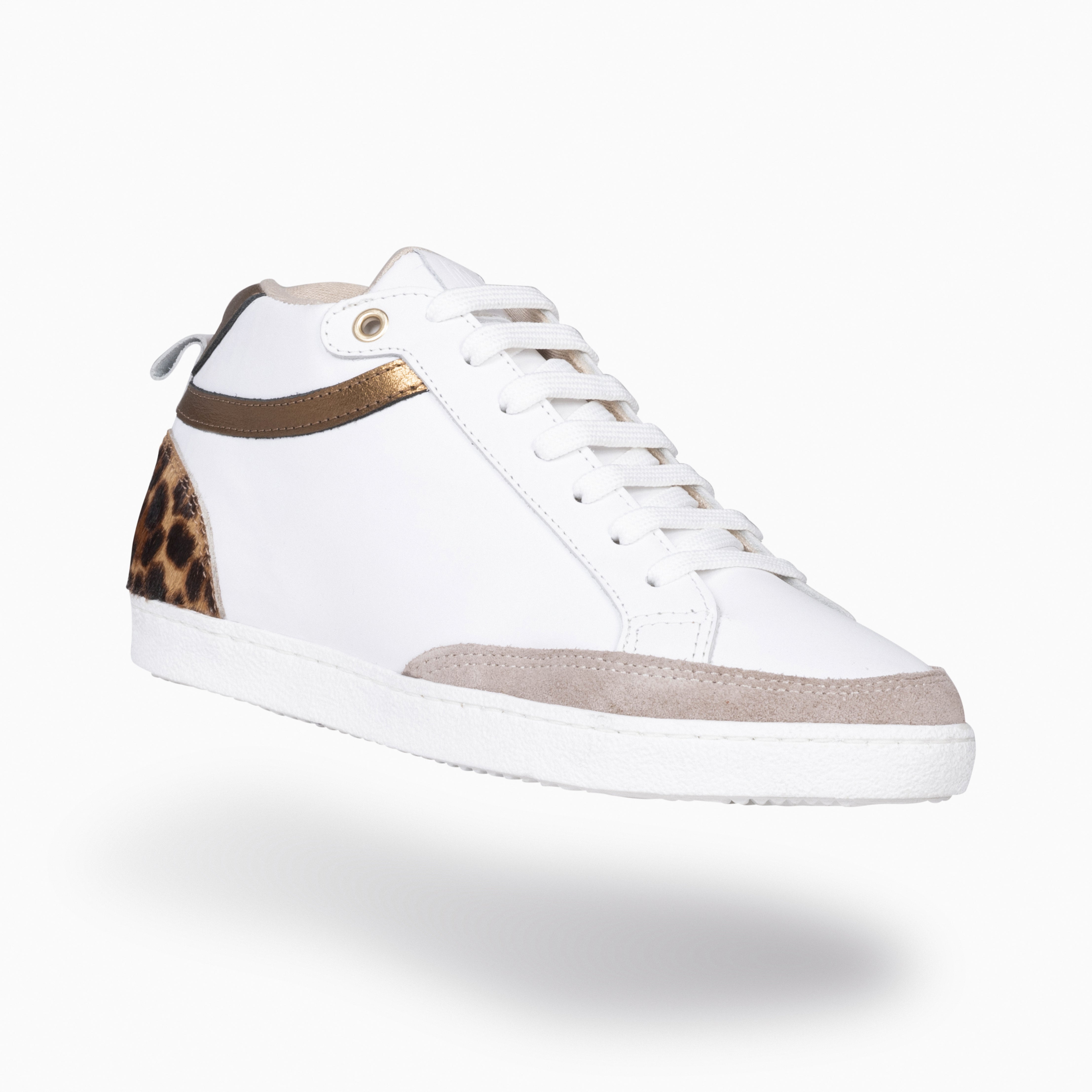 RACHEL - Zapatillas blancas con cuña interior mujer LEOPARDO