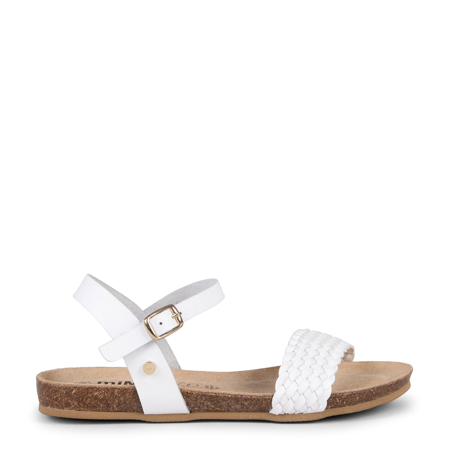 AIRE - Sandalias Planas BIO de tira Trenzada BLANCO