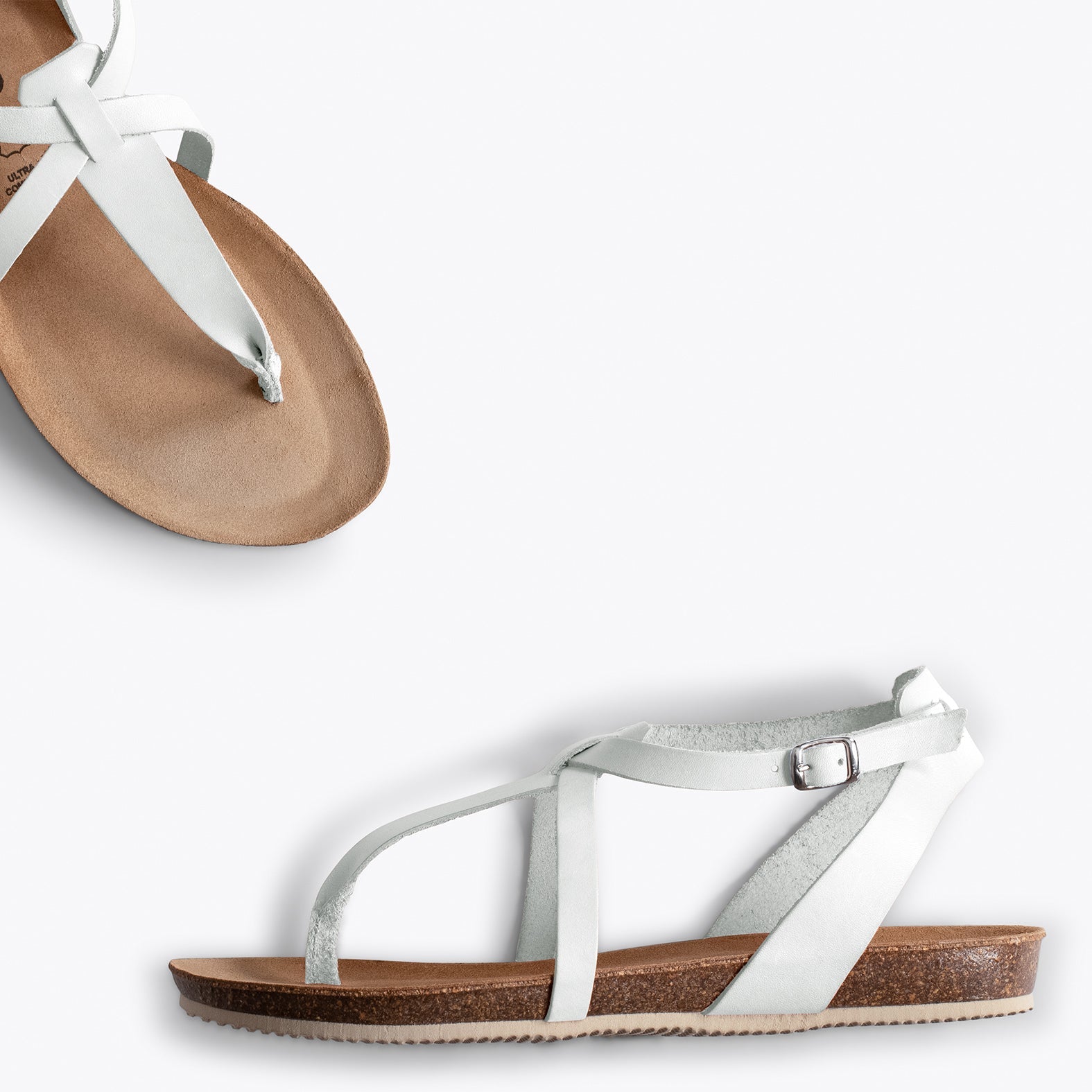 MARIPOSA - Sandalias de dedo BLANCAS BIO