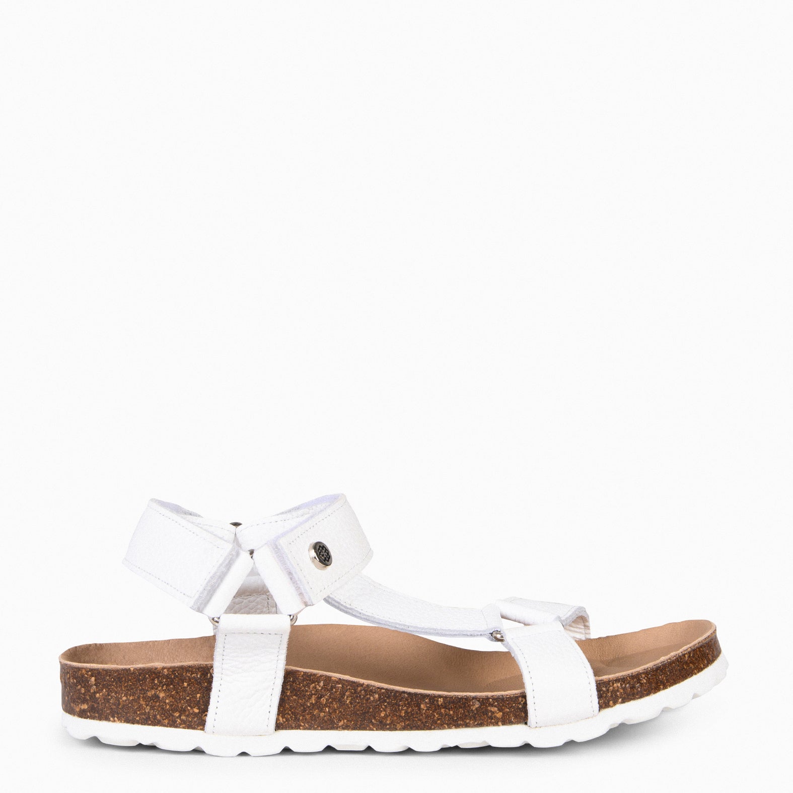 LAURA - Sandalias BIO con velcro BLANCO