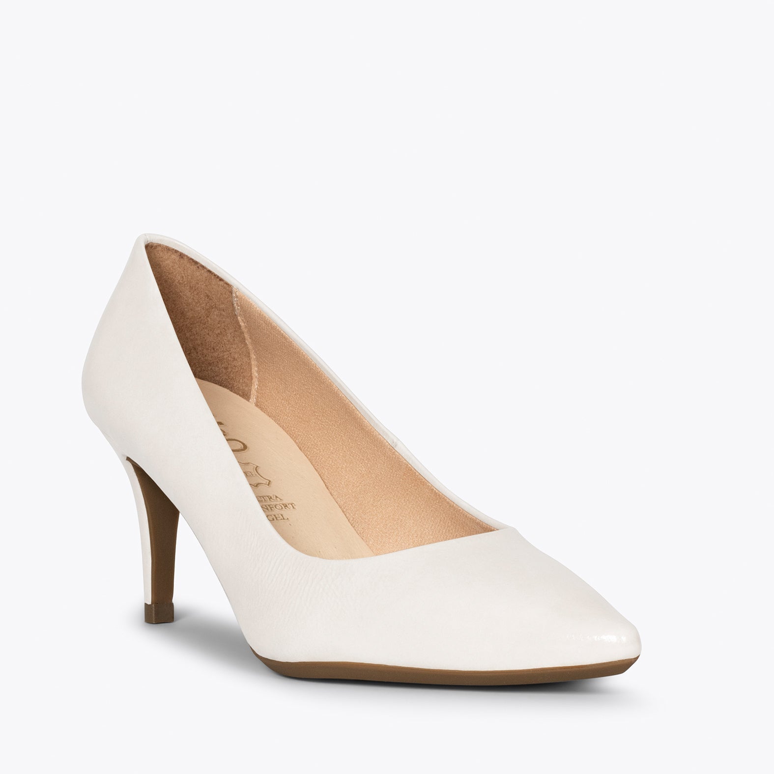 STILETTO Zapatos de charol BLANCO con tacón de aguja