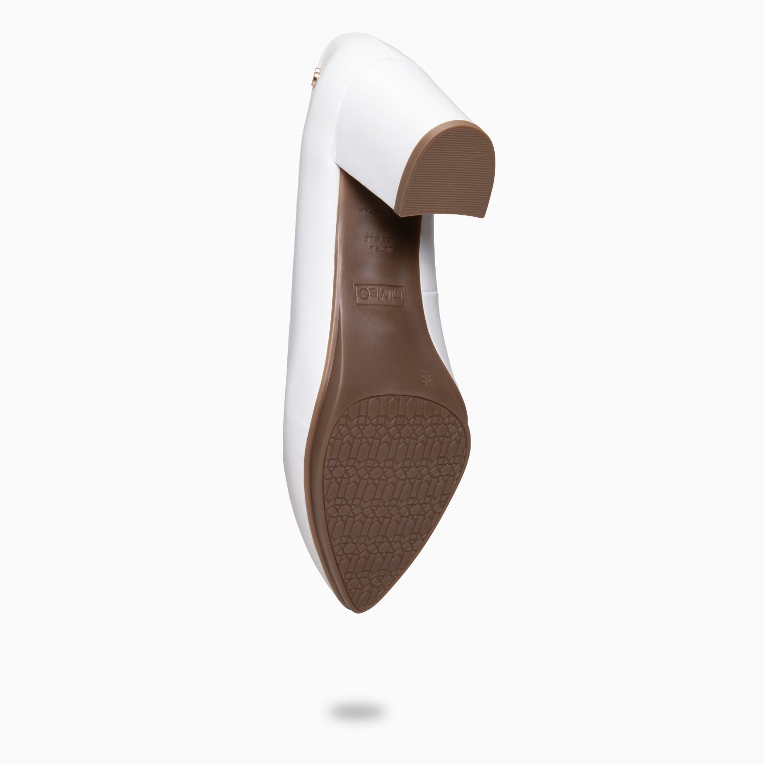 URBAN S SALÓN - Zapatos de tacón medio de napa BLANCO