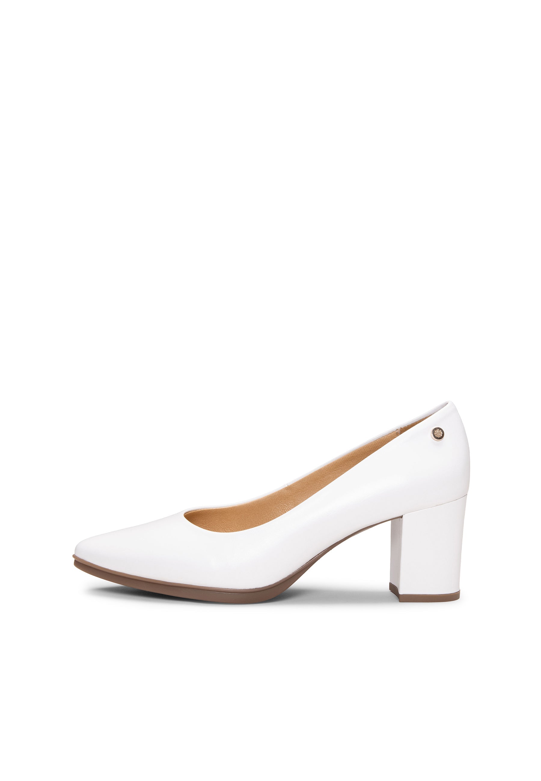 URBAN S SALÓN - Zapatos de tacón medio de napa BLANCO