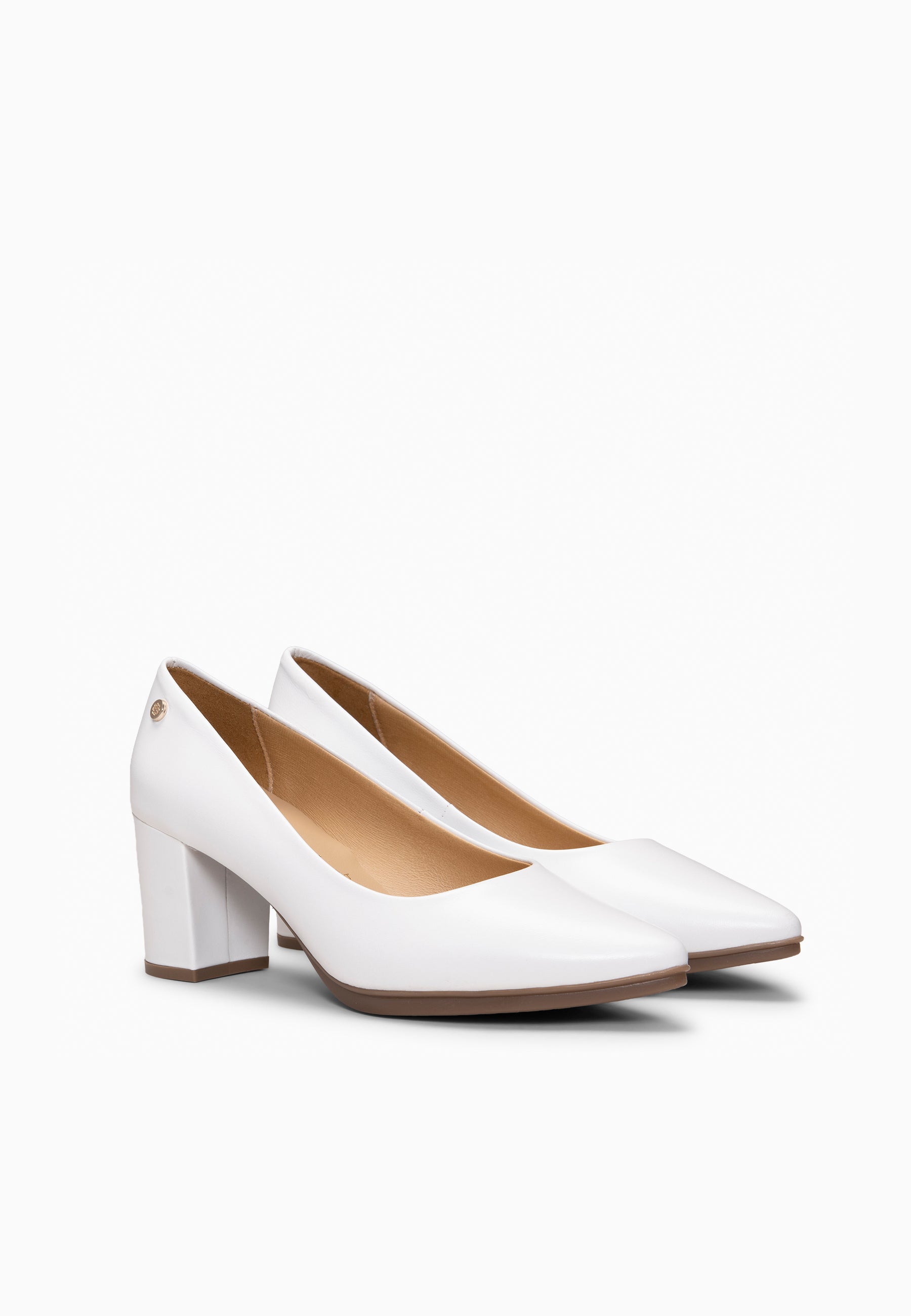 URBAN S SALÓN - Zapatos de tacón medio de napa BLANCO