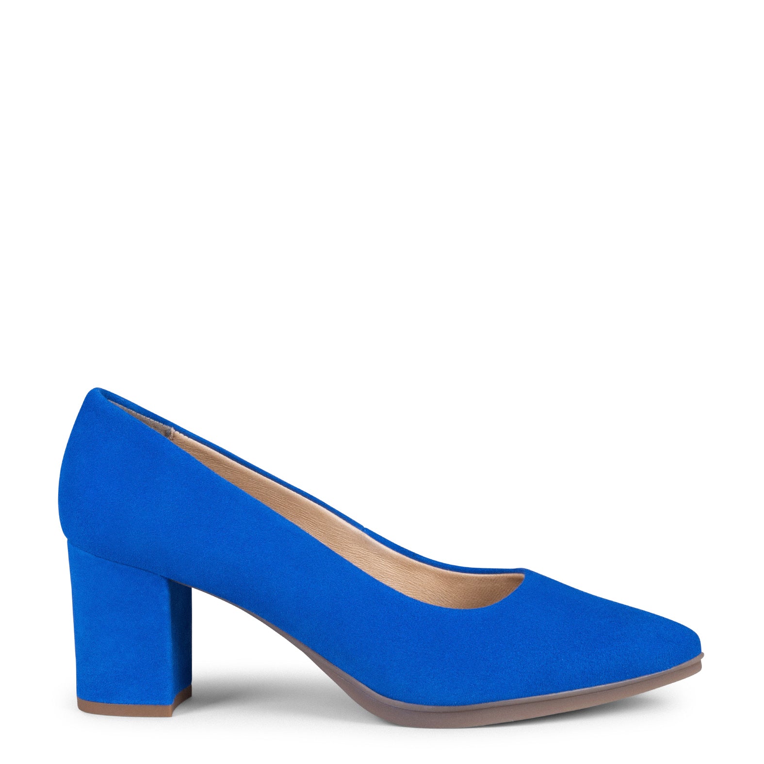 URBAN S - Zapato de tacón medio ante AZUL ELÉCTRICO