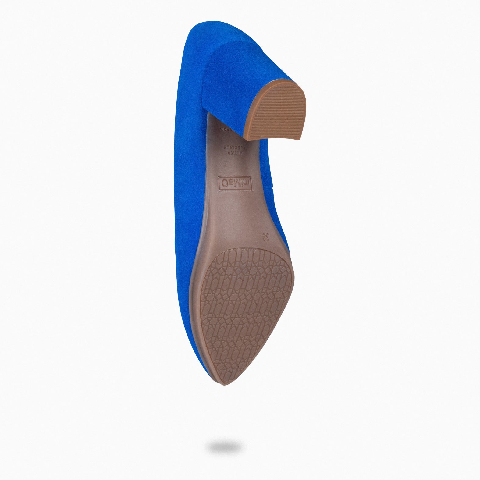 URBAN S - Zapato de tacón medio ante AZUL ELÉCTRICO