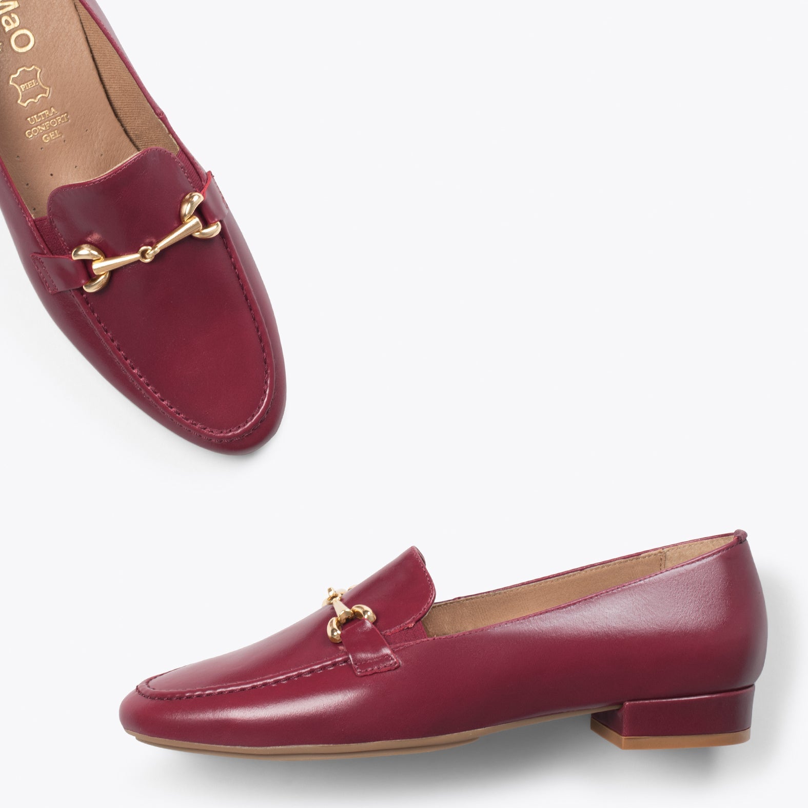 STYLE - Mocasines con detalle metalizado BURDEOS