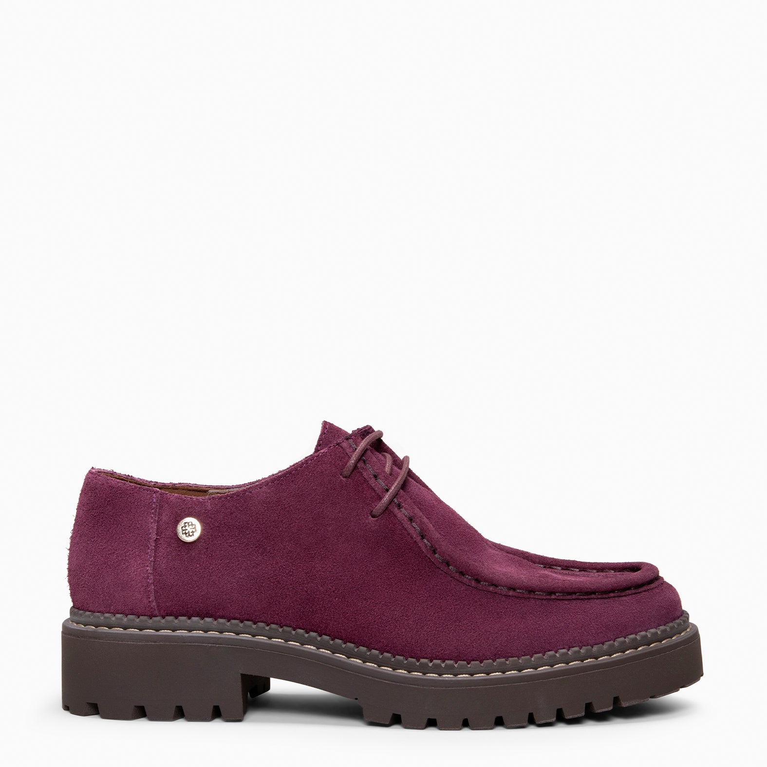 YALE – Mocasin con suela track con cordones BURDEOS