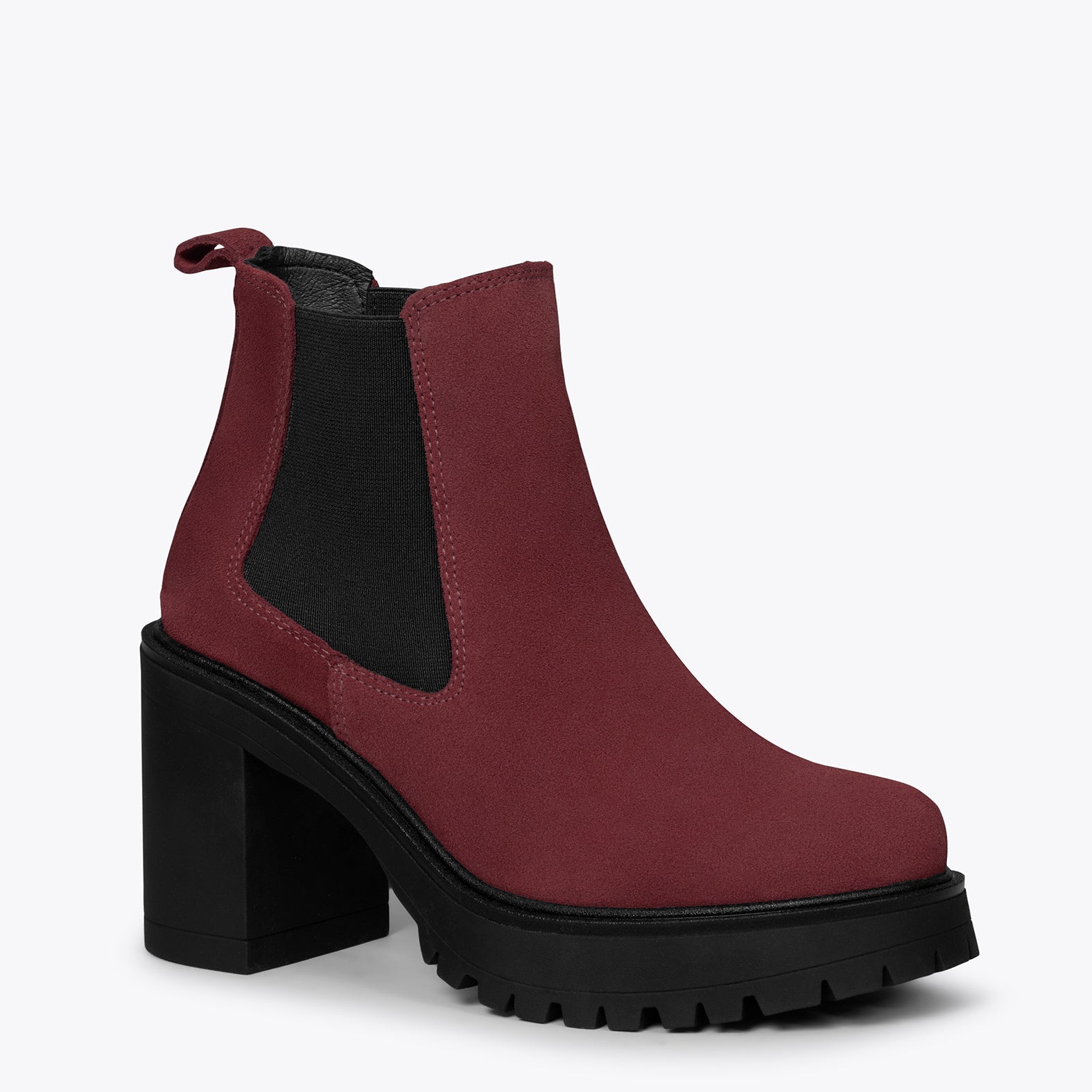 TOKIO  - Botines BURDEOS con tacón y plataforma