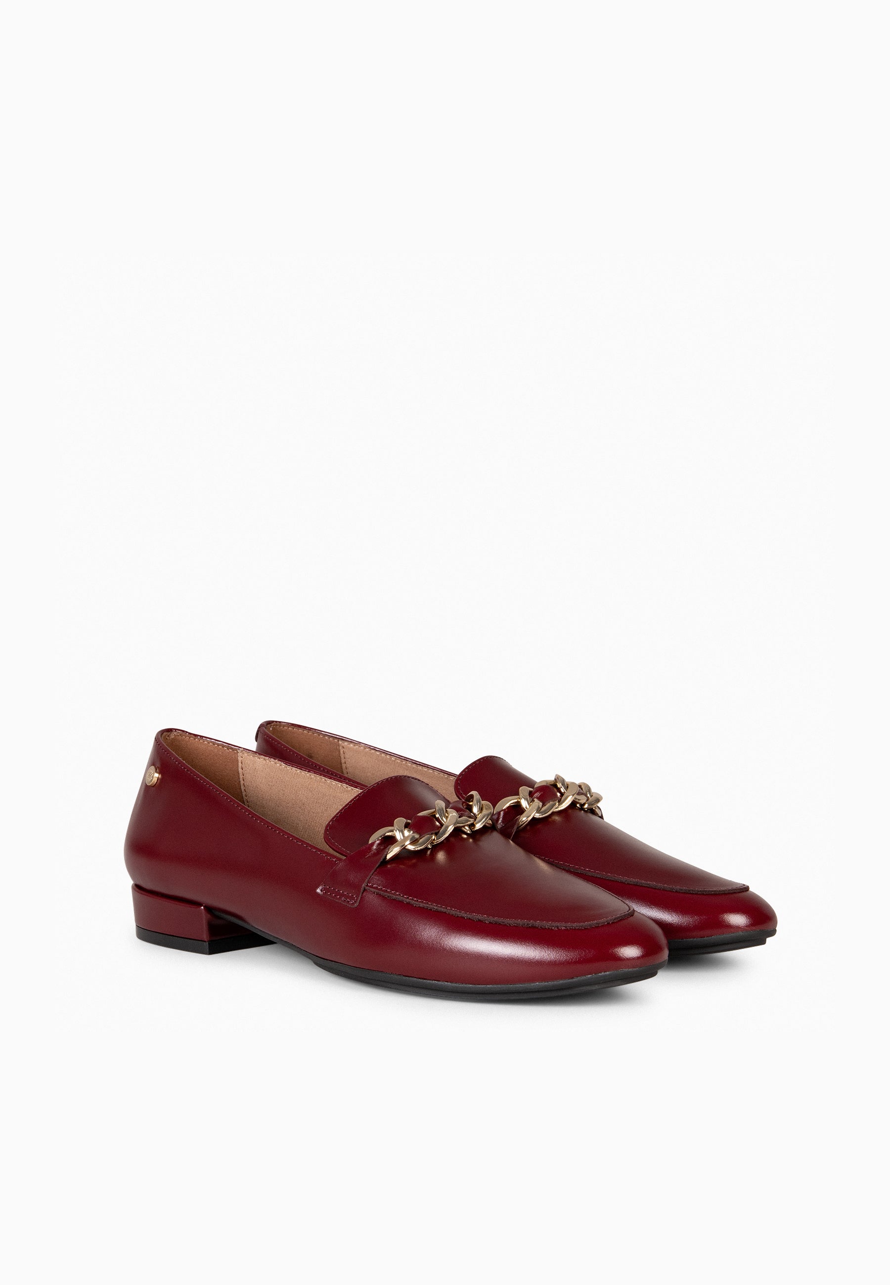 CHAIN - Mocasines planos con adorno metalizado BURDEOS