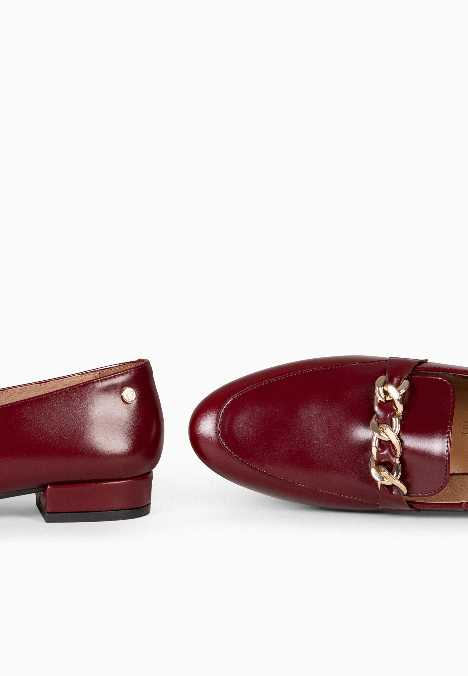 CHAIN - Mocasines planos con adorno metalizado BURDEOS